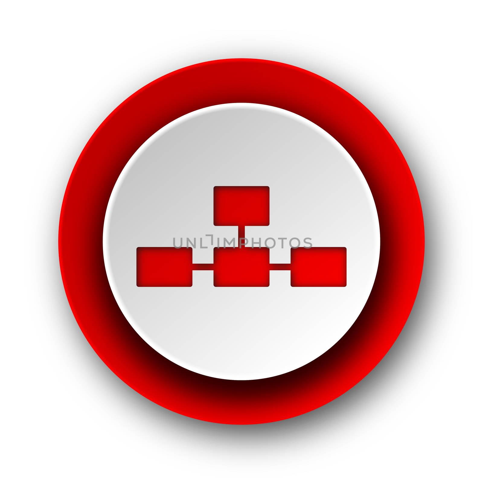 database red modern web icon on white background