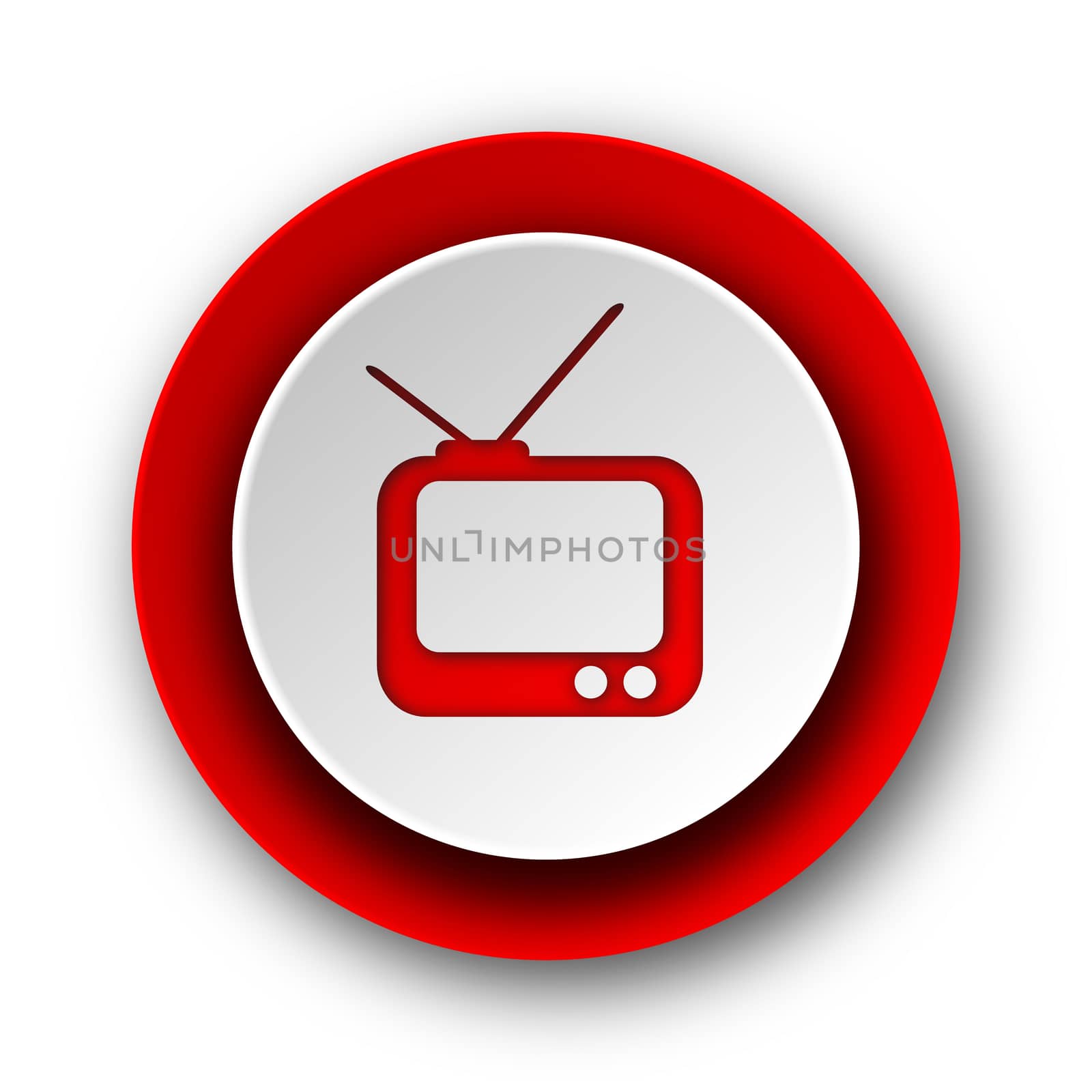 tv red modern web icon on white background