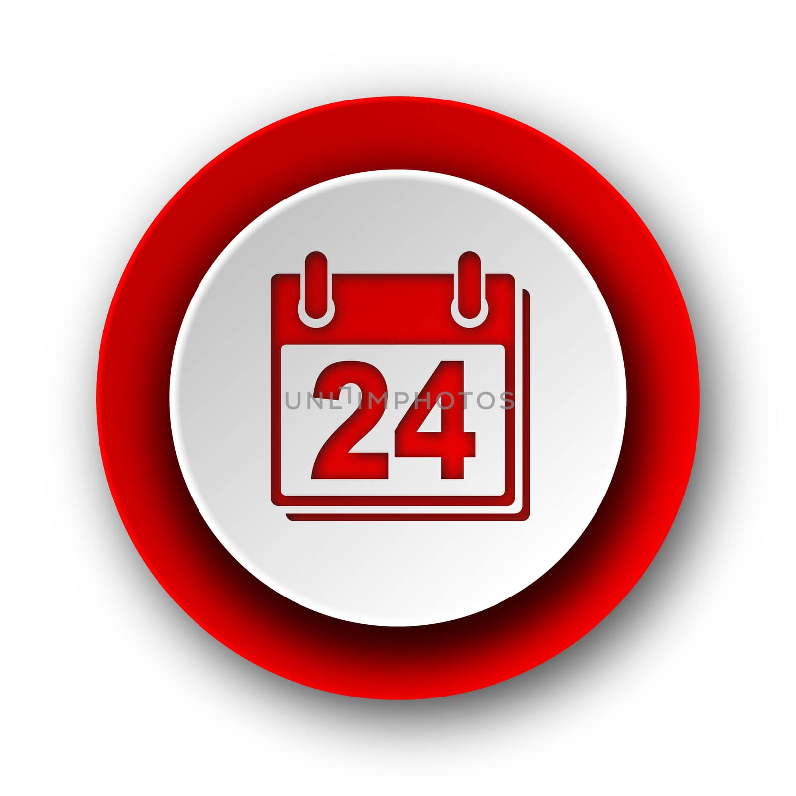 calendar red modern web icon on white background