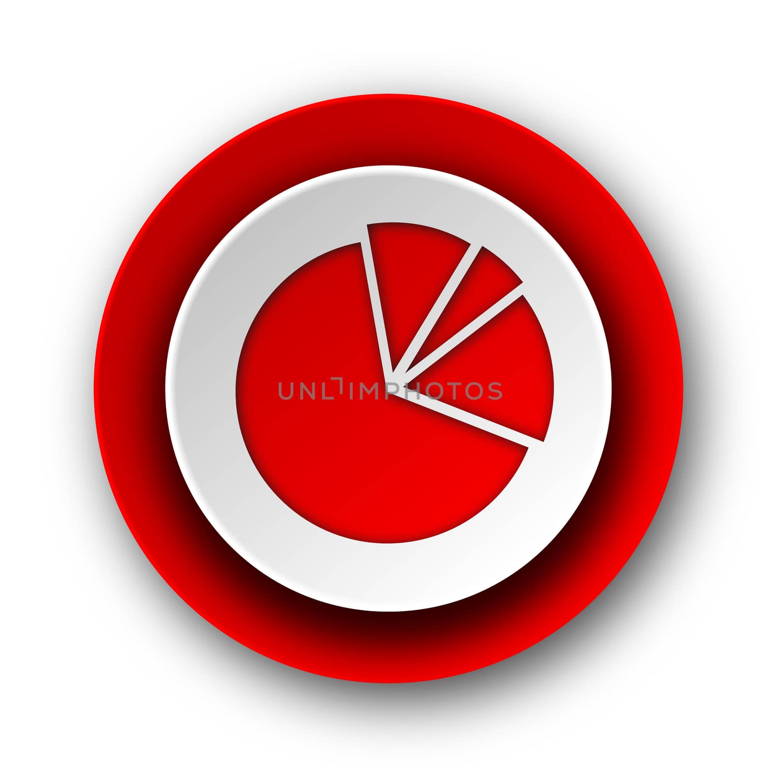 diagram red modern web icon on white background