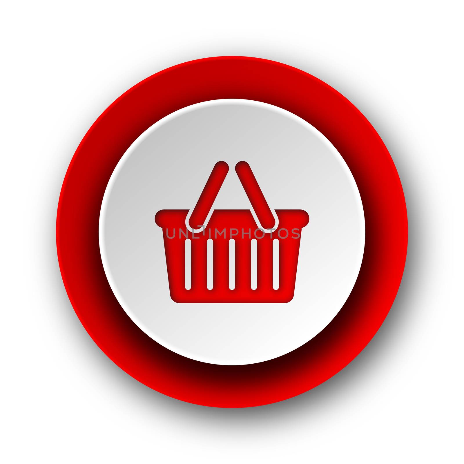 cart red modern web icon on white background