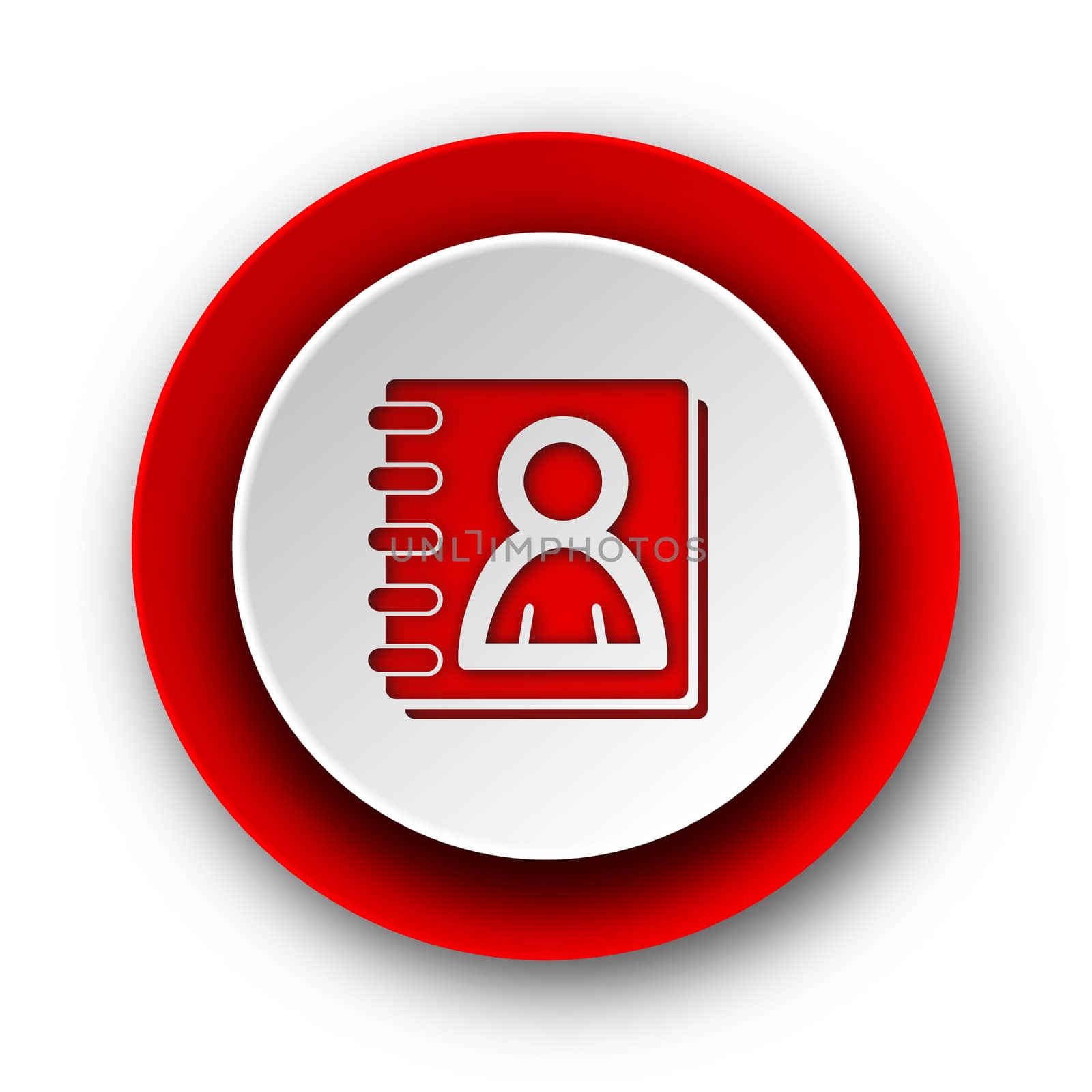 address book red modern web icon on white background