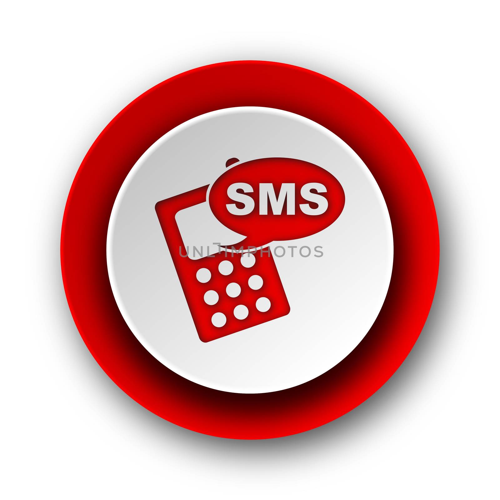 sms red modern web icon on white background
