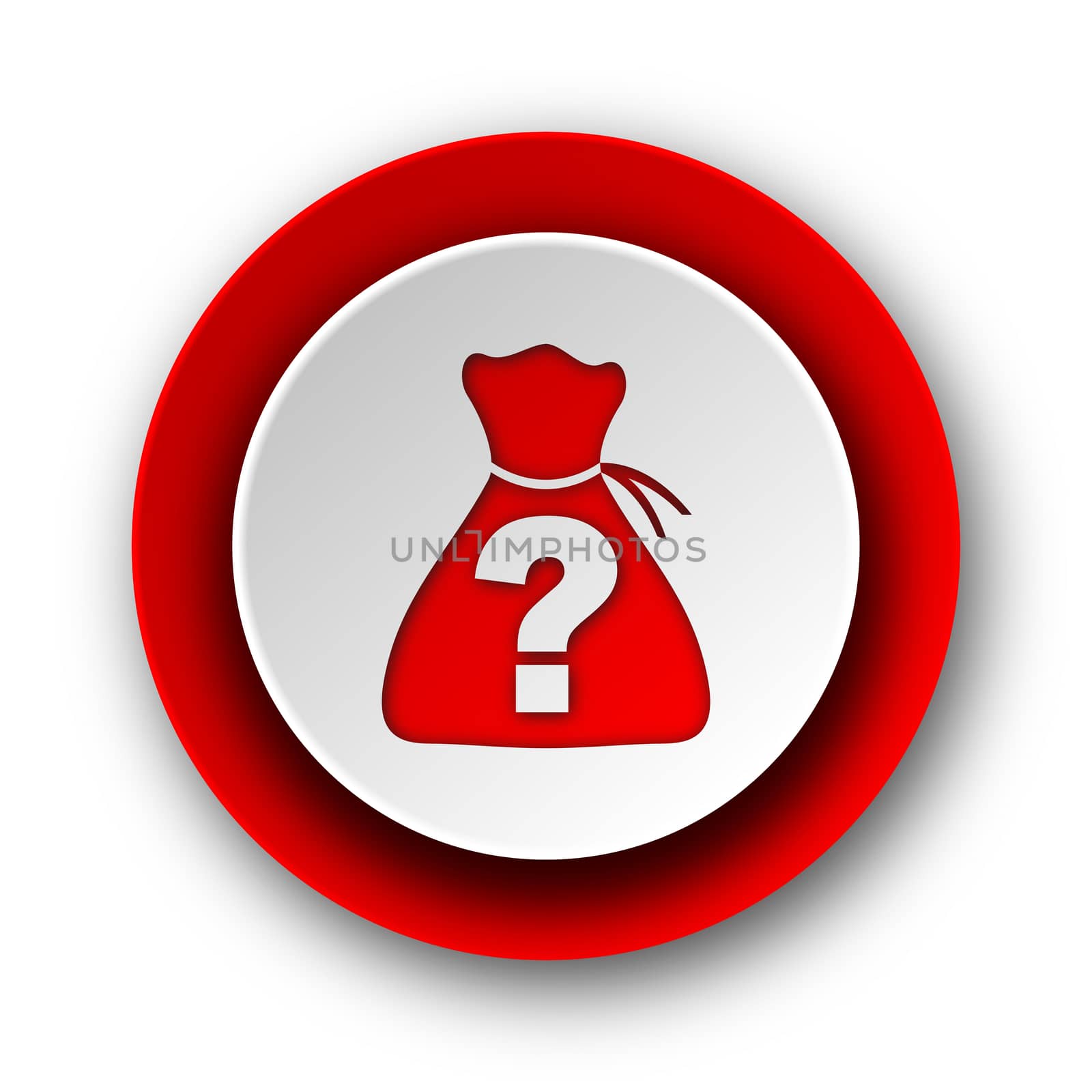 riddle red modern web icon on white background