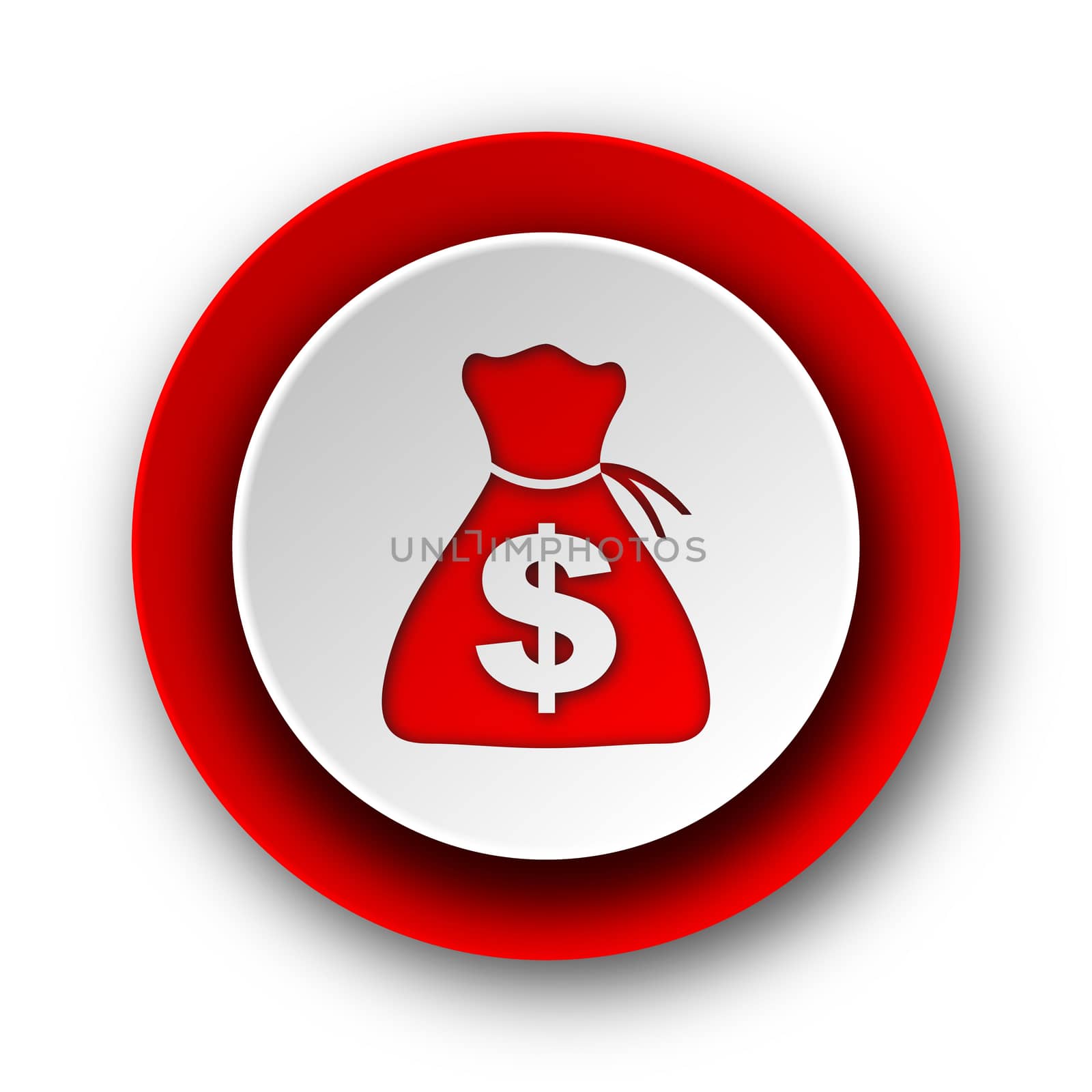 money red modern web icon on white background