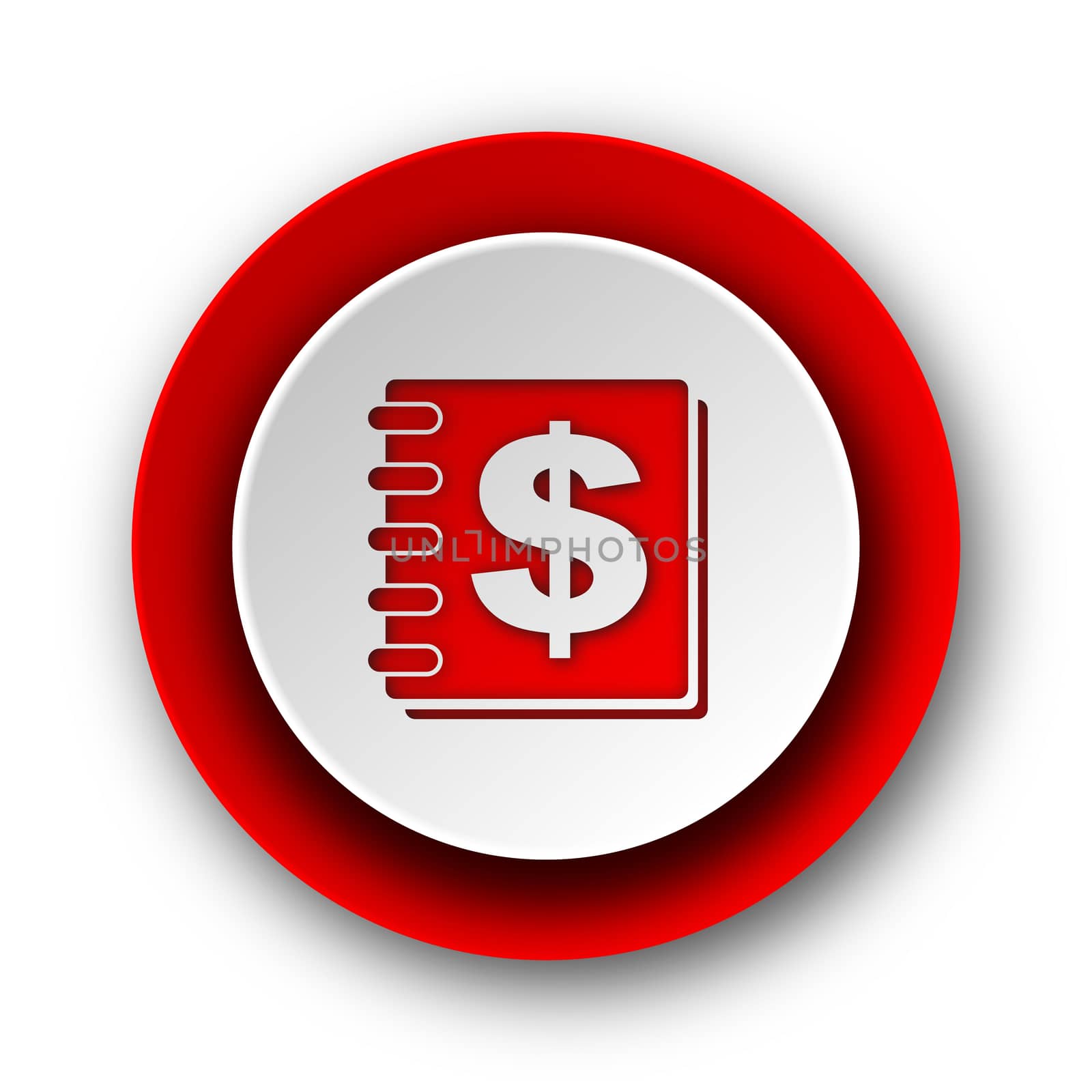 money red modern web icon on white background