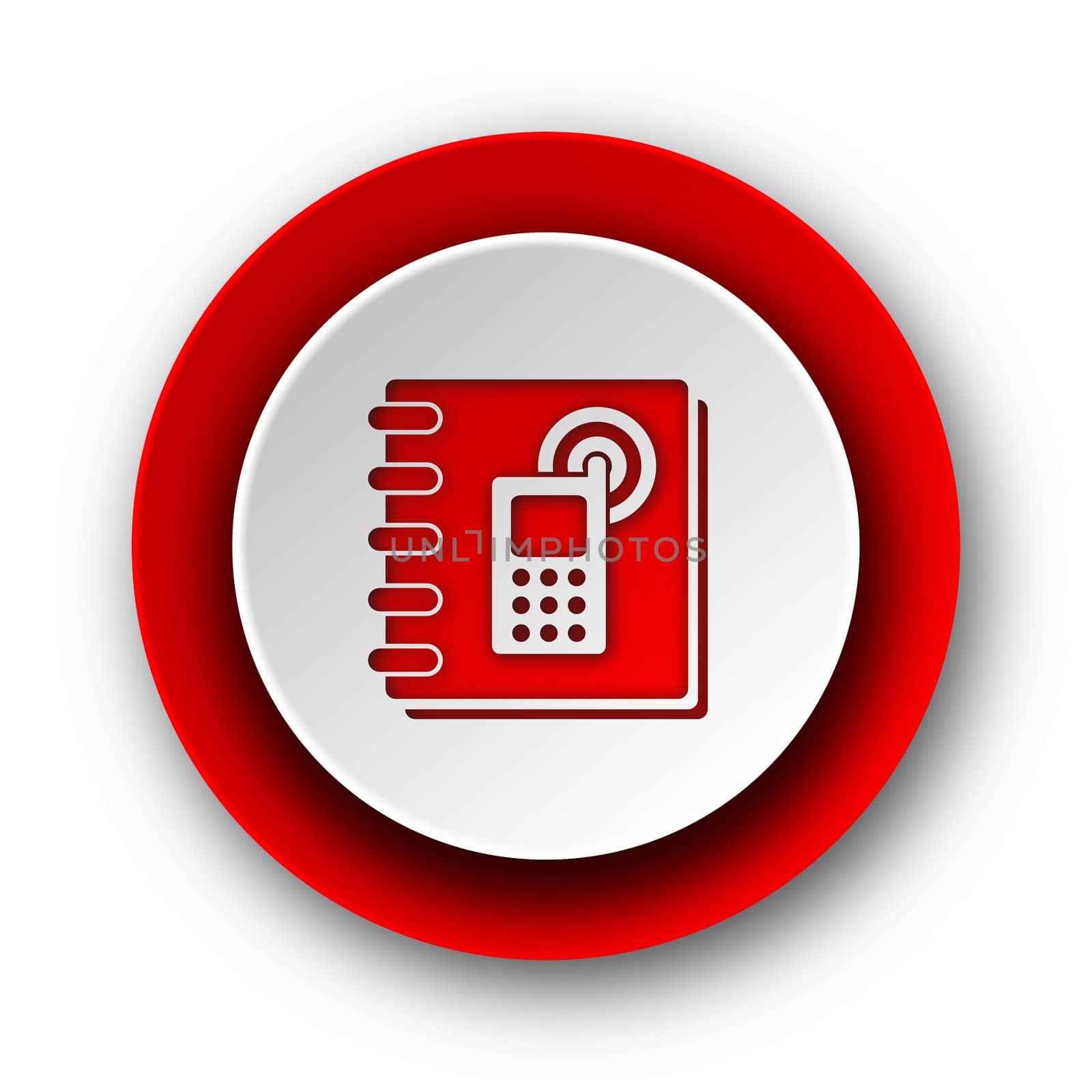 phonebook red modern web icon on white background