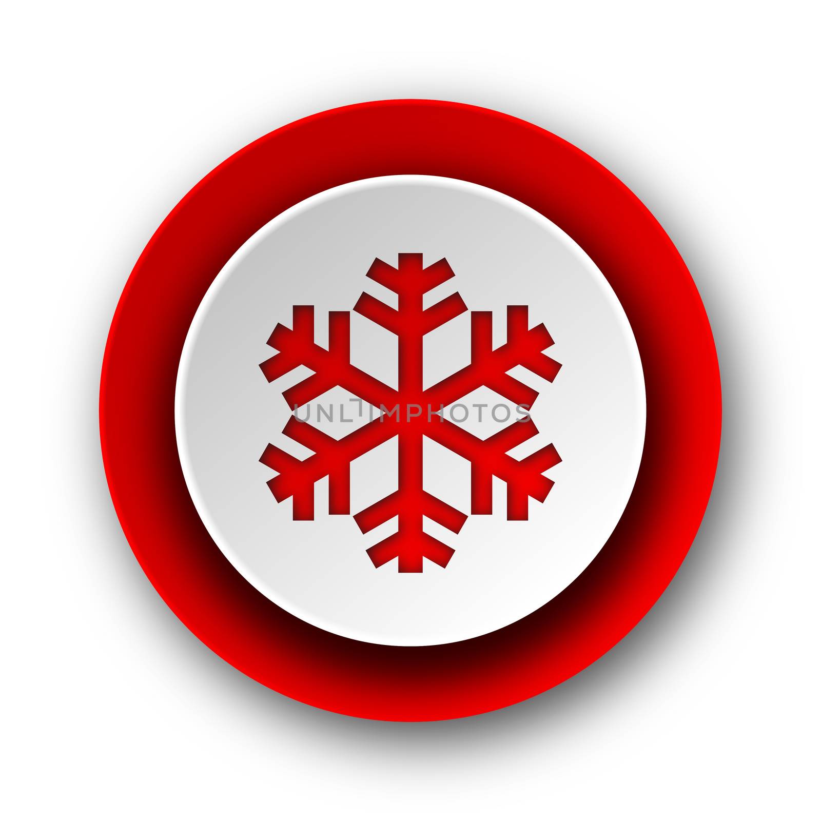 snow red modern web icon on white background