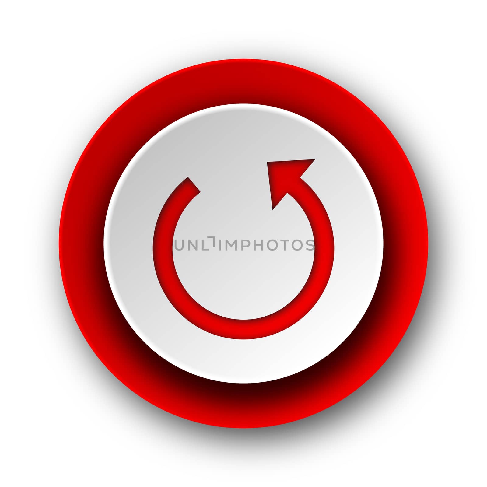 rotate red modern web icon on white background