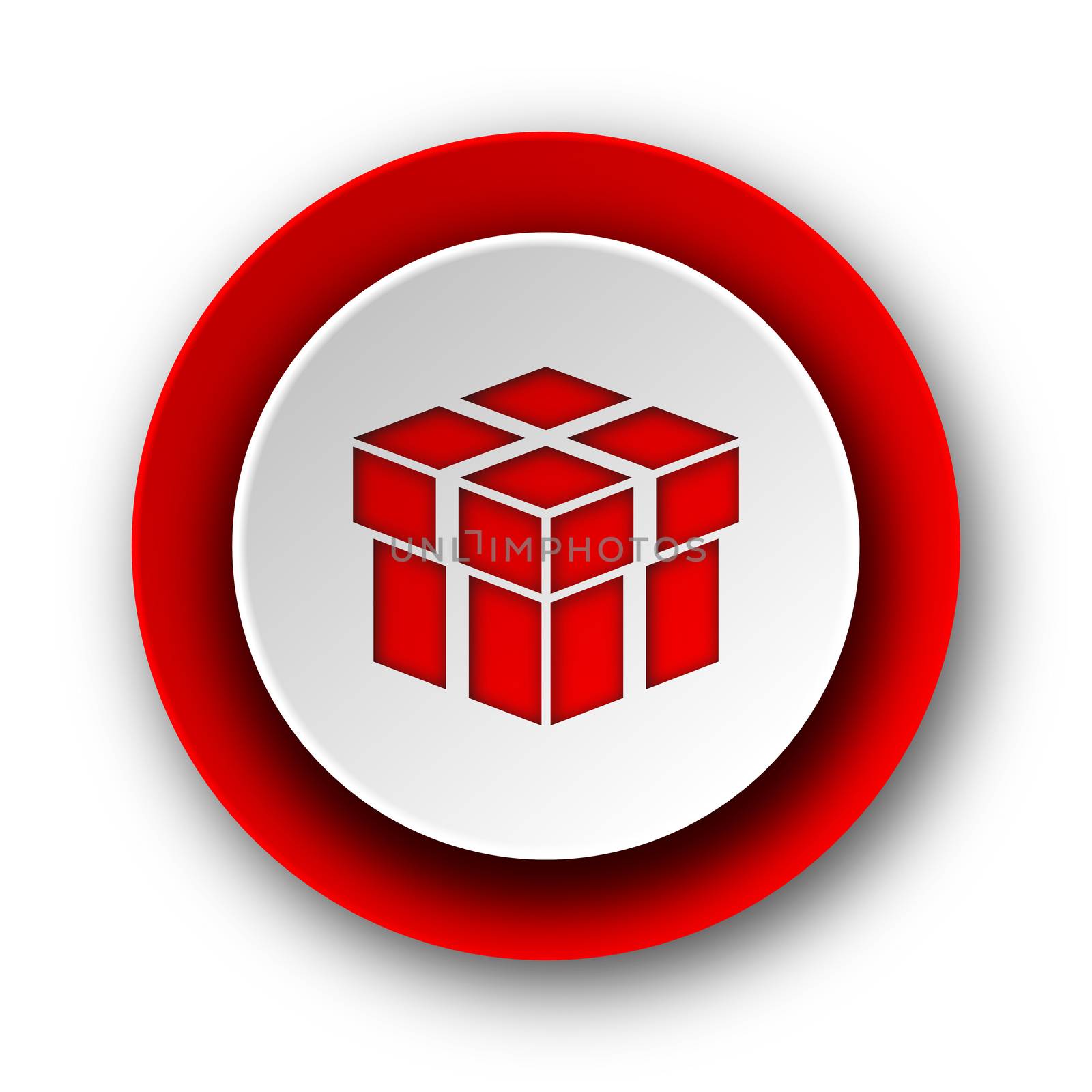 box red modern web icon on white background