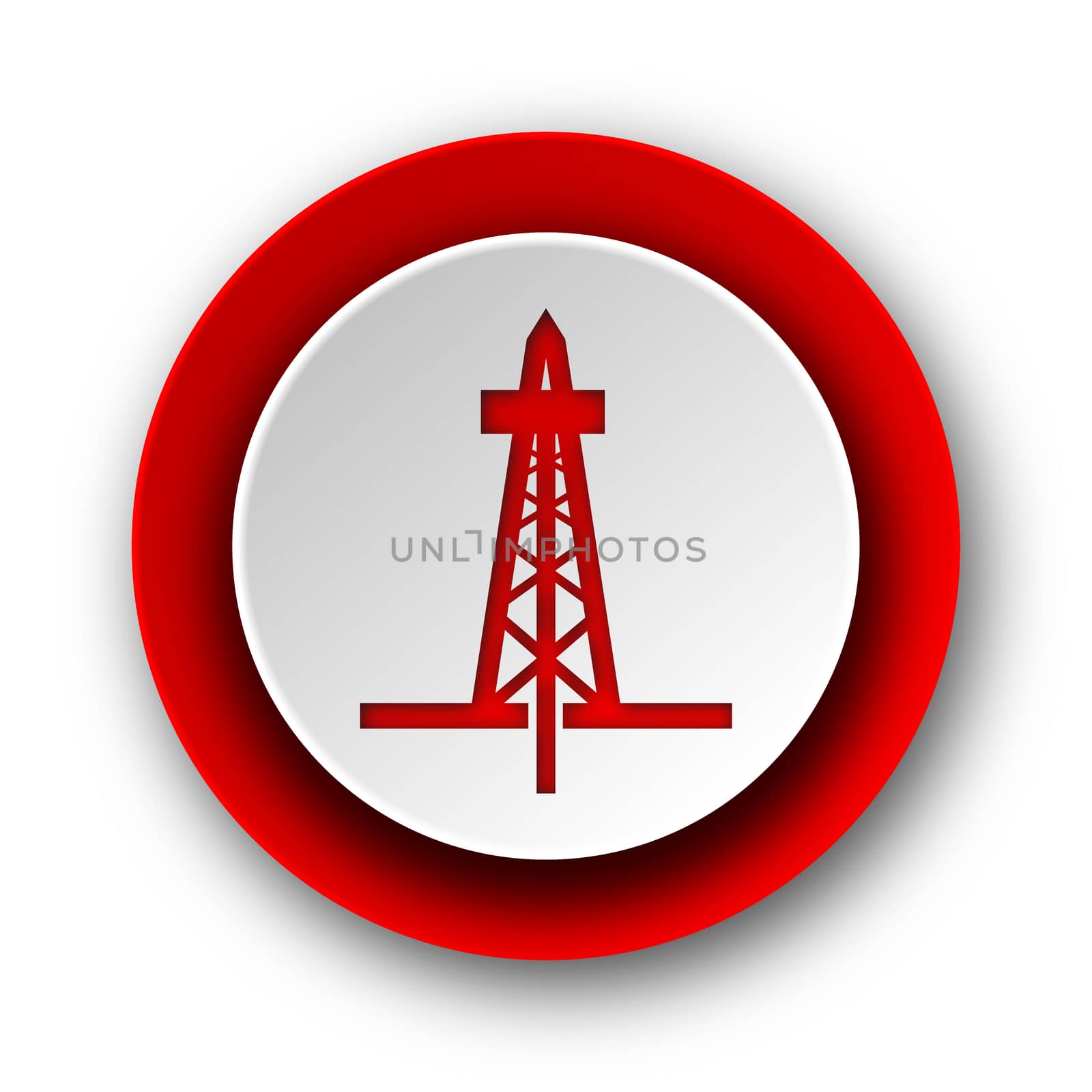 drilling red modern web icon on white background