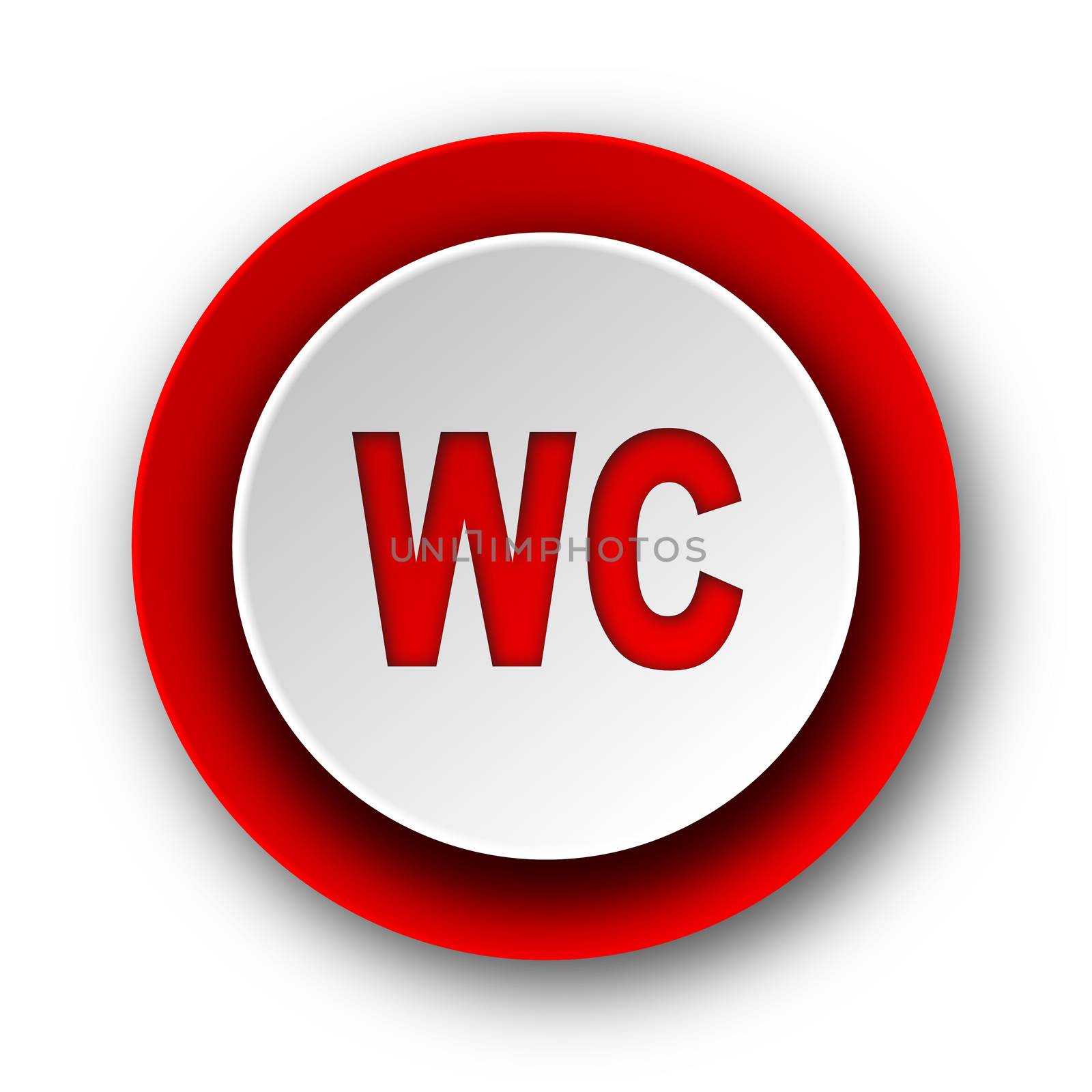 toilet red modern web icon on white background