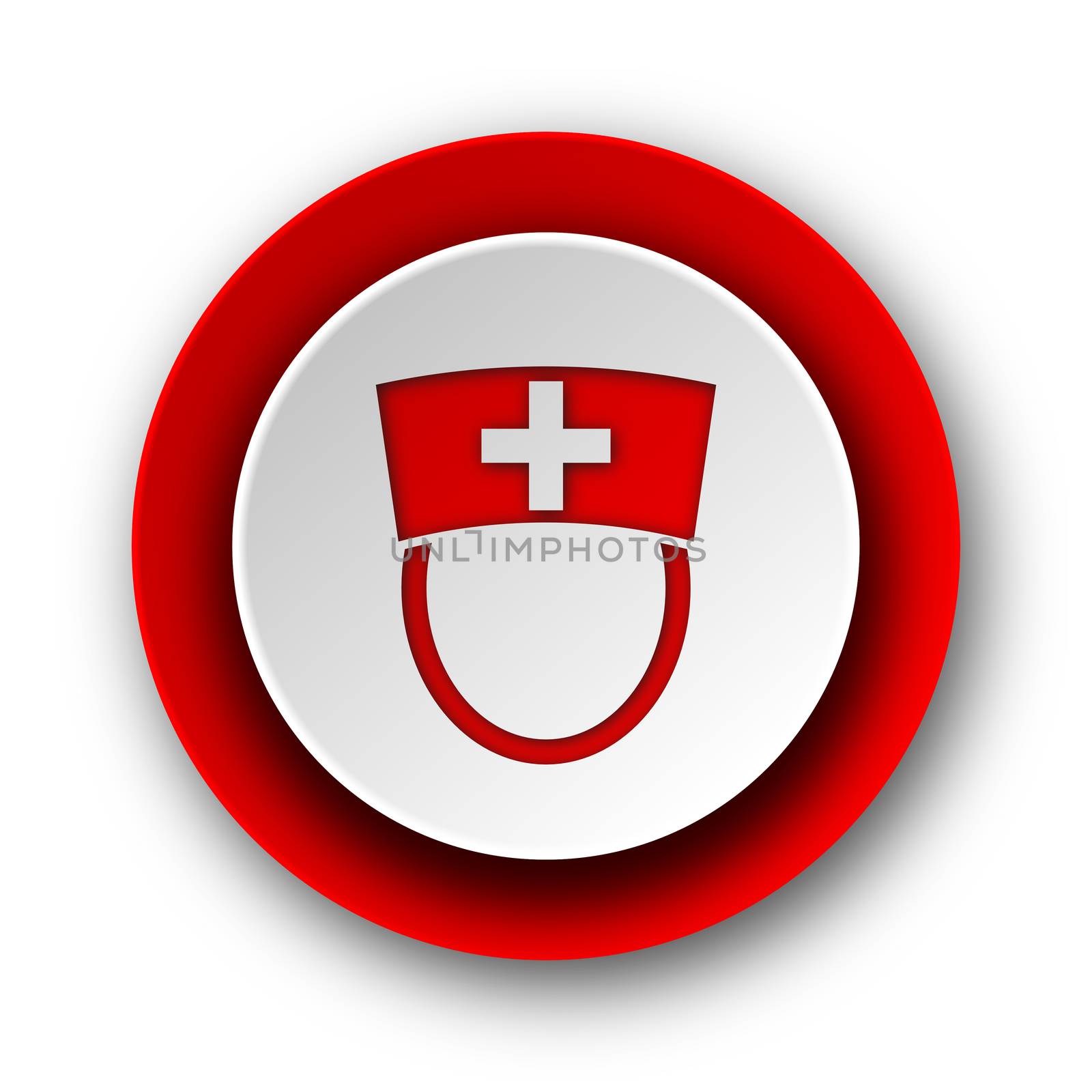 nurse red modern web icon on white background