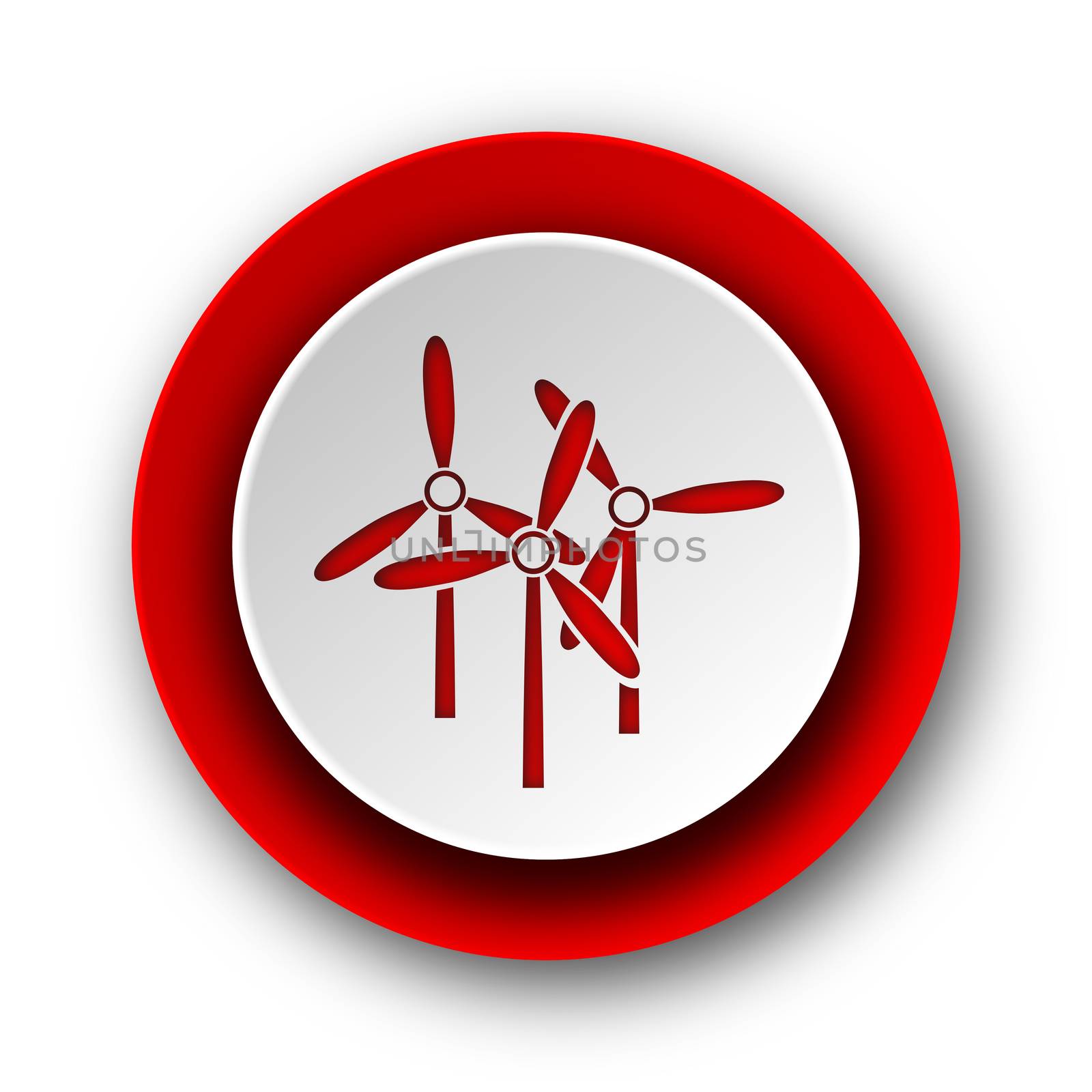 windmill red modern web icon on white background
