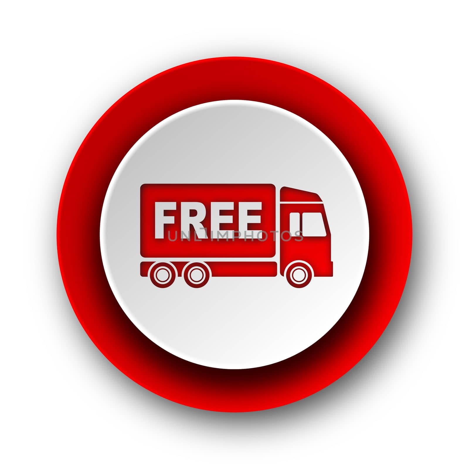 free delivery red modern web icon on white background