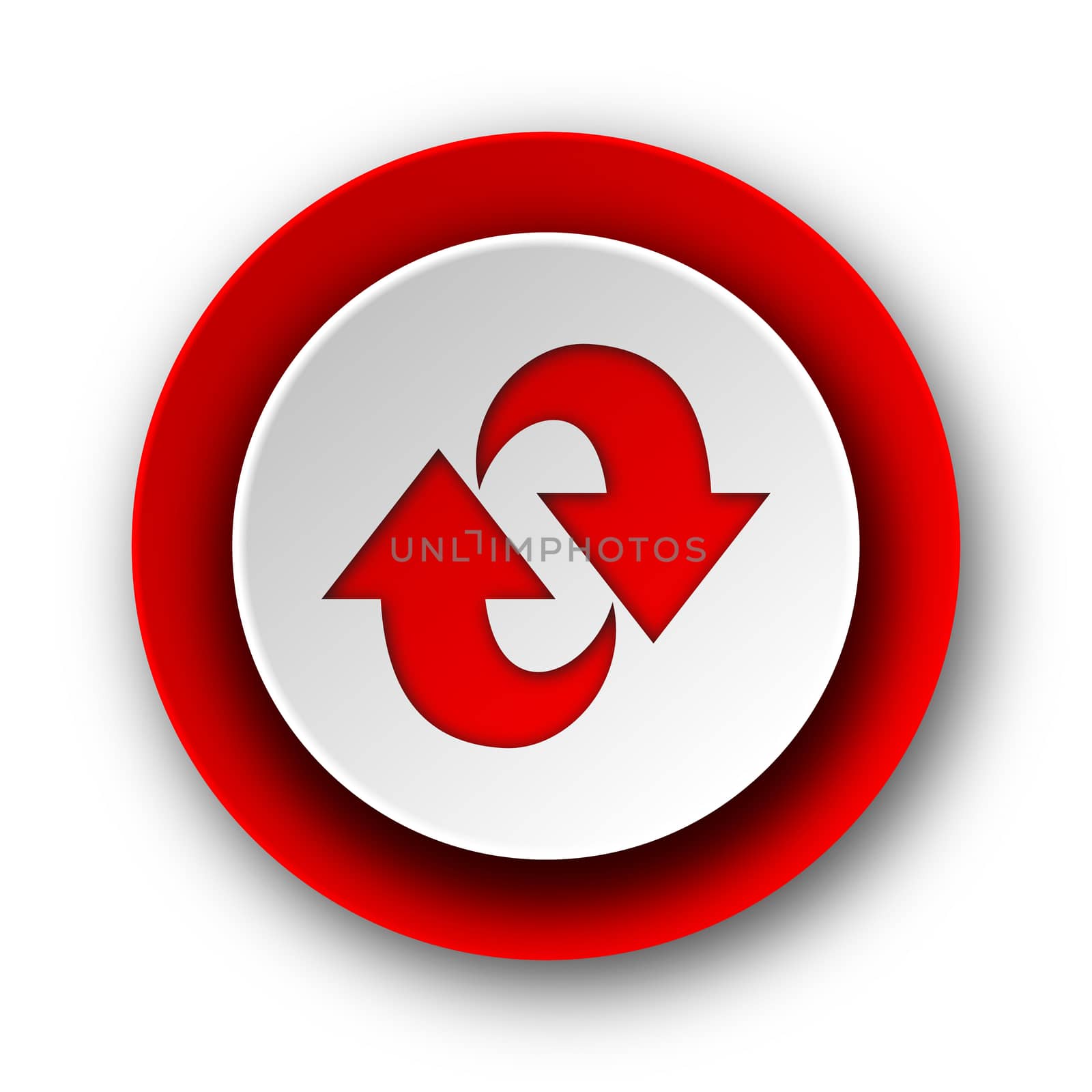 rotation red modern web icon on white background