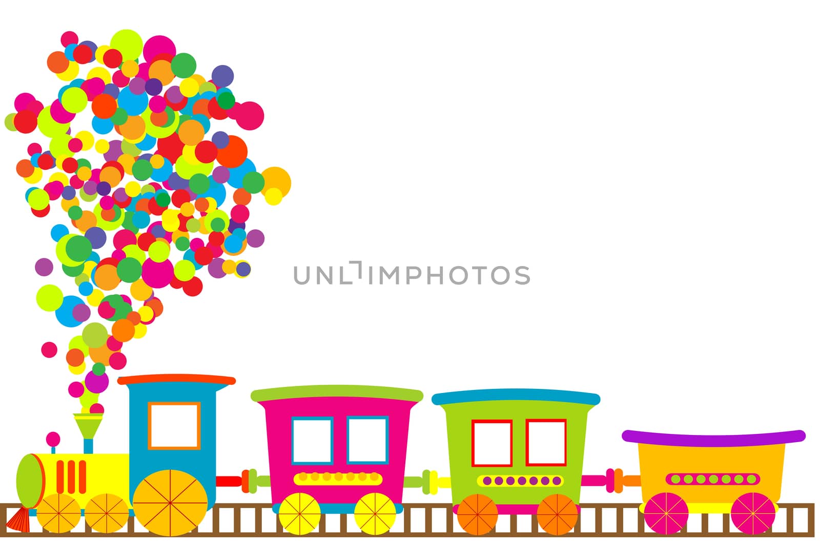 Colored toy train