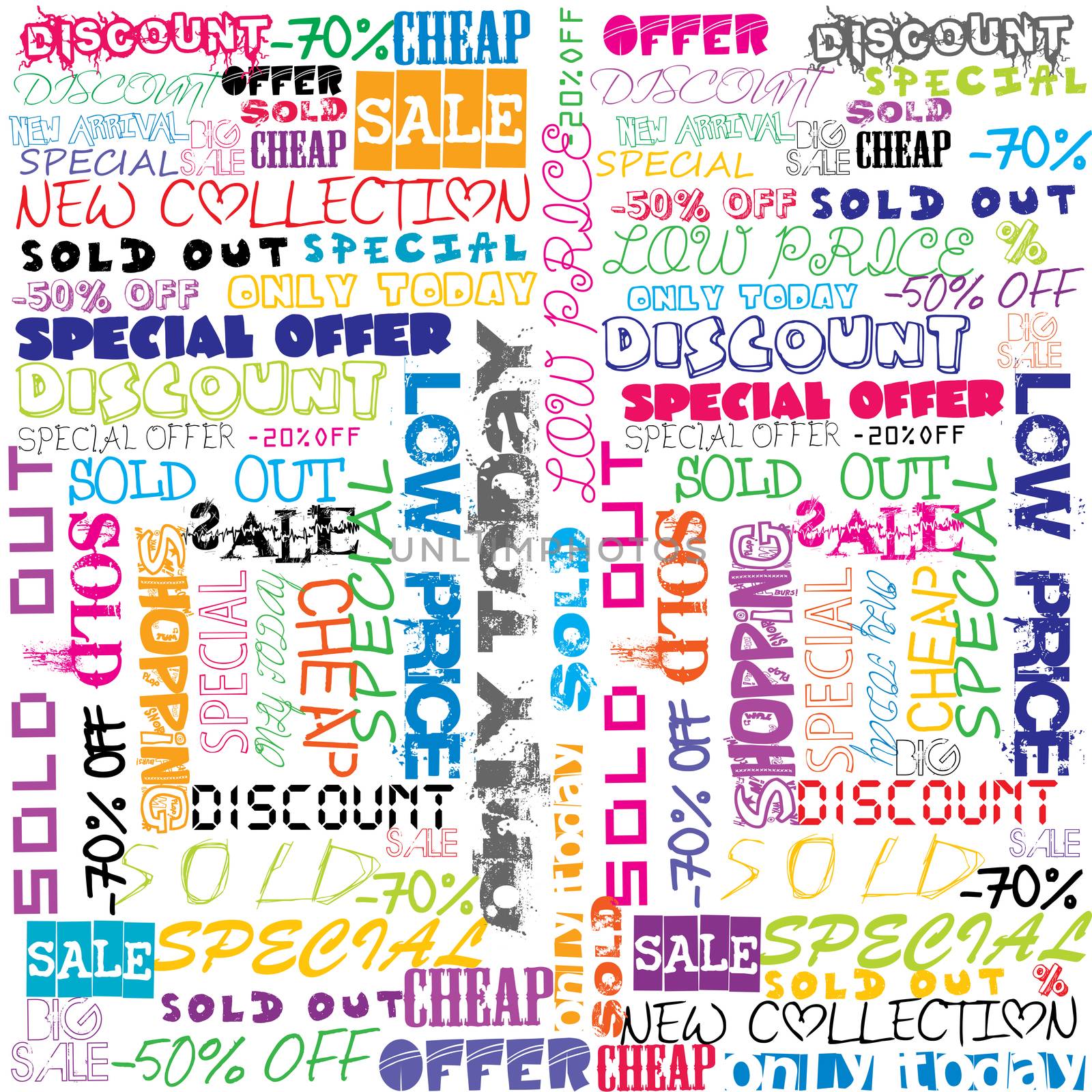 Background with colored sales and sold announcements by hibrida13