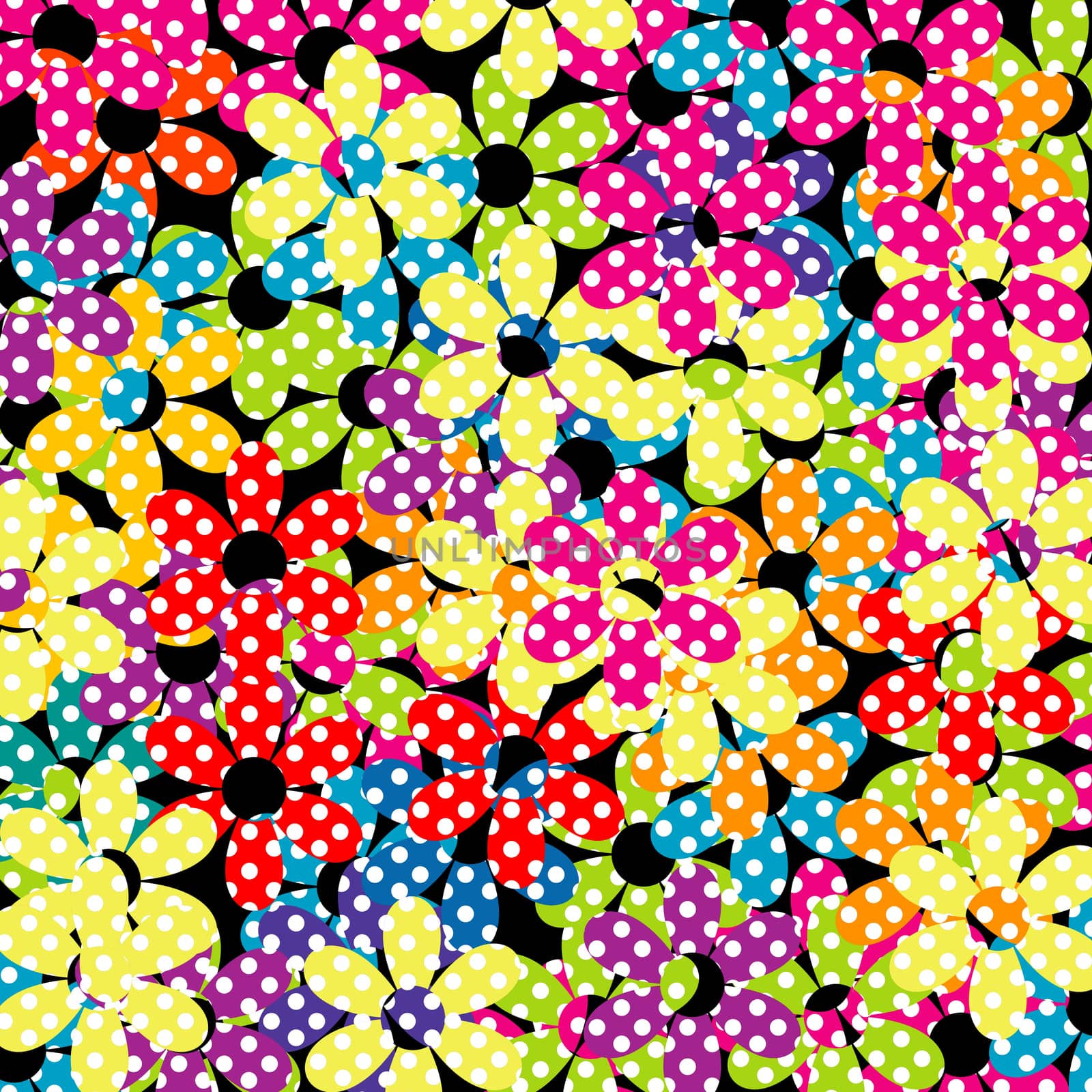 Dotted flowers background by hibrida13