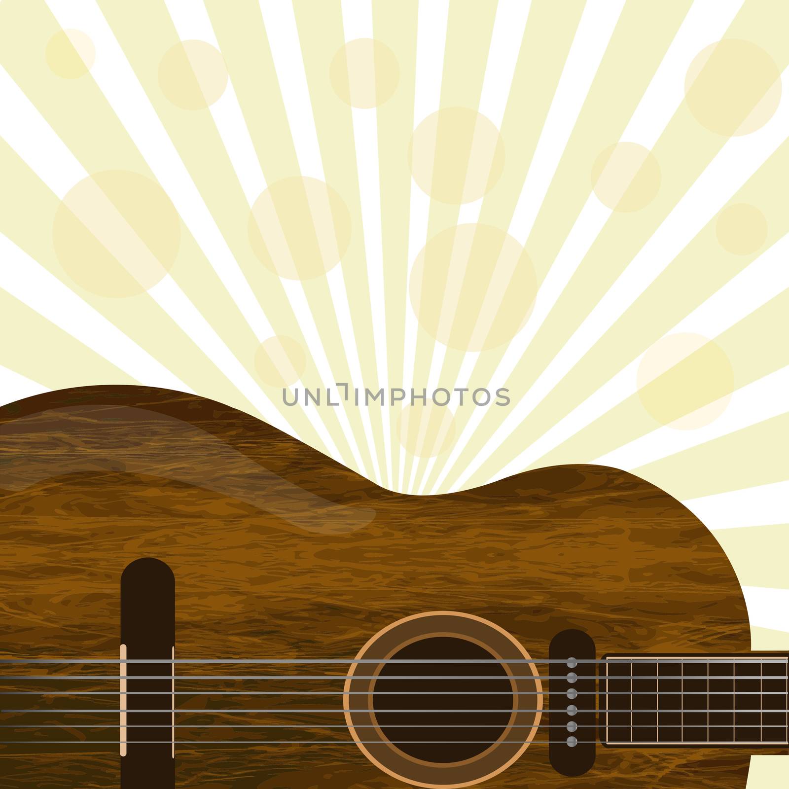 Guitar with sunburst background by hibrida13