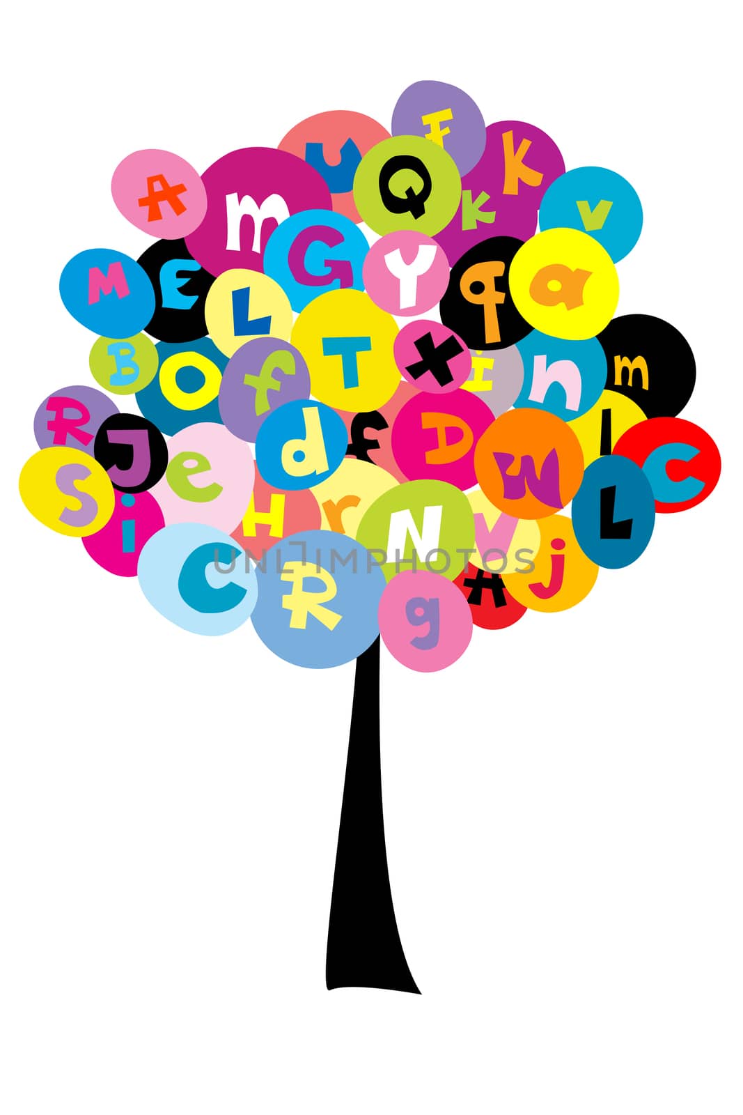 Abstract tree with the letters of alphabet by hibrida13