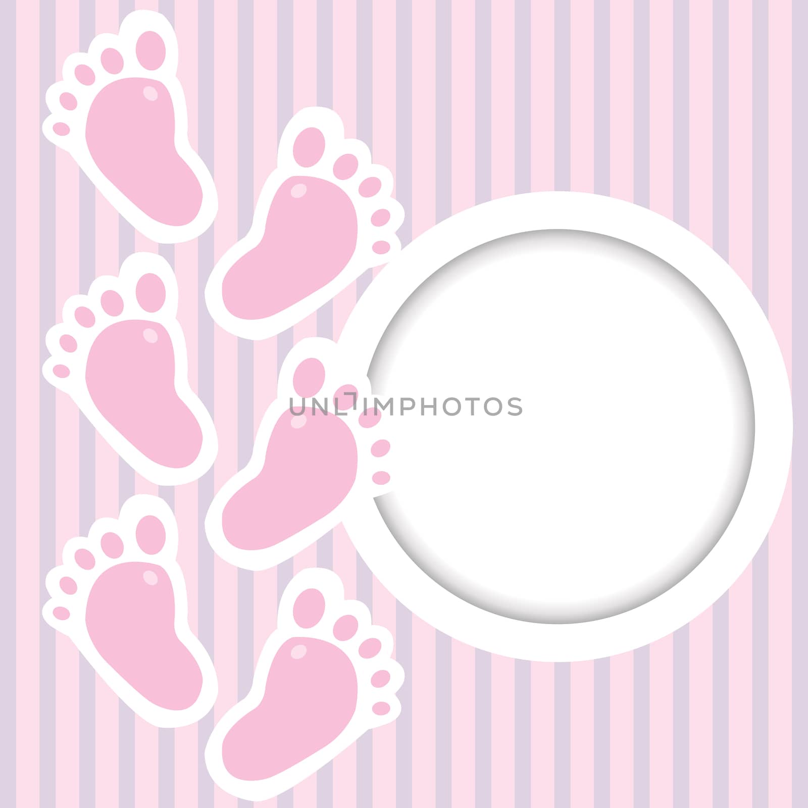 Pink frame with baby steps by hibrida13