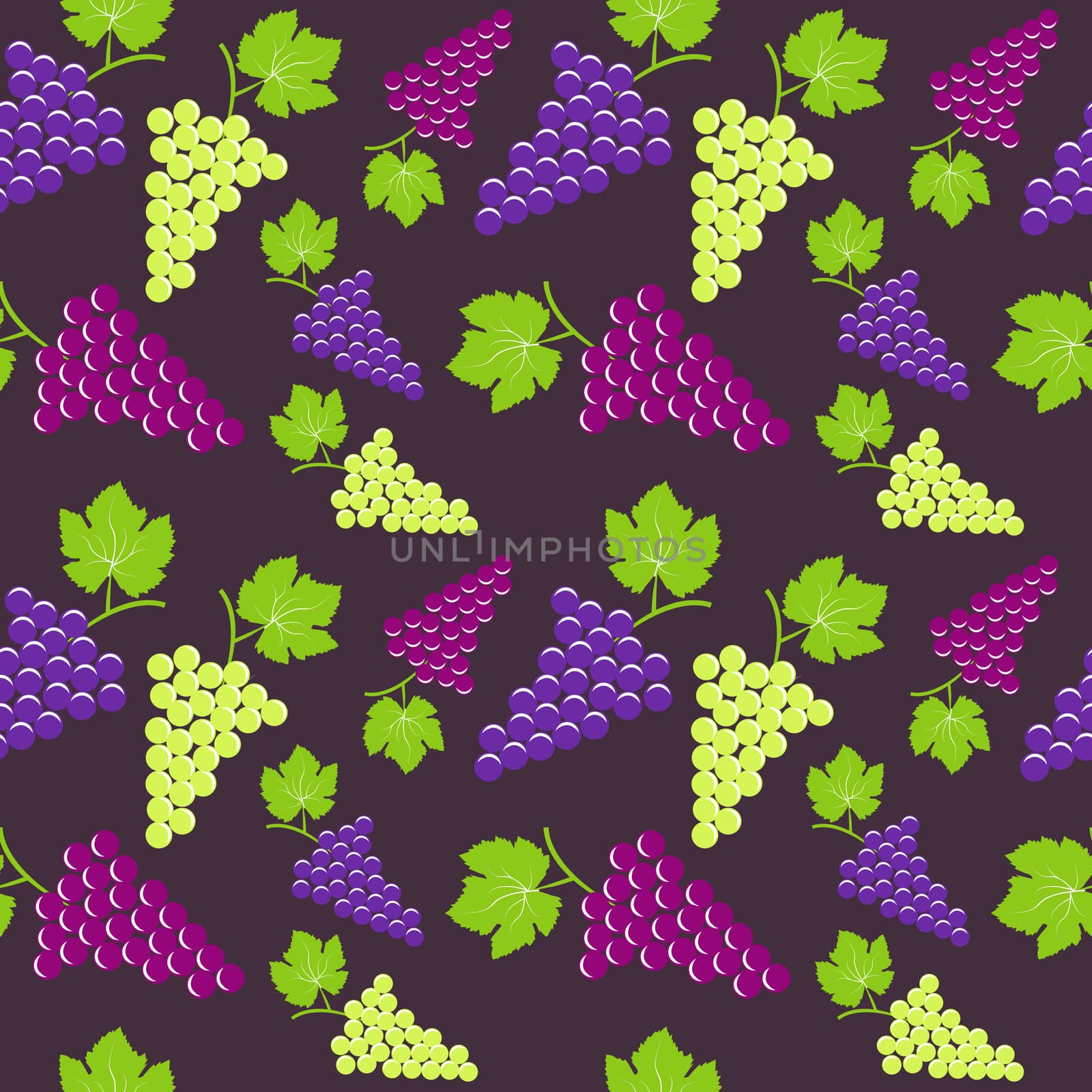 Seamless vintage background with bunch of grapes