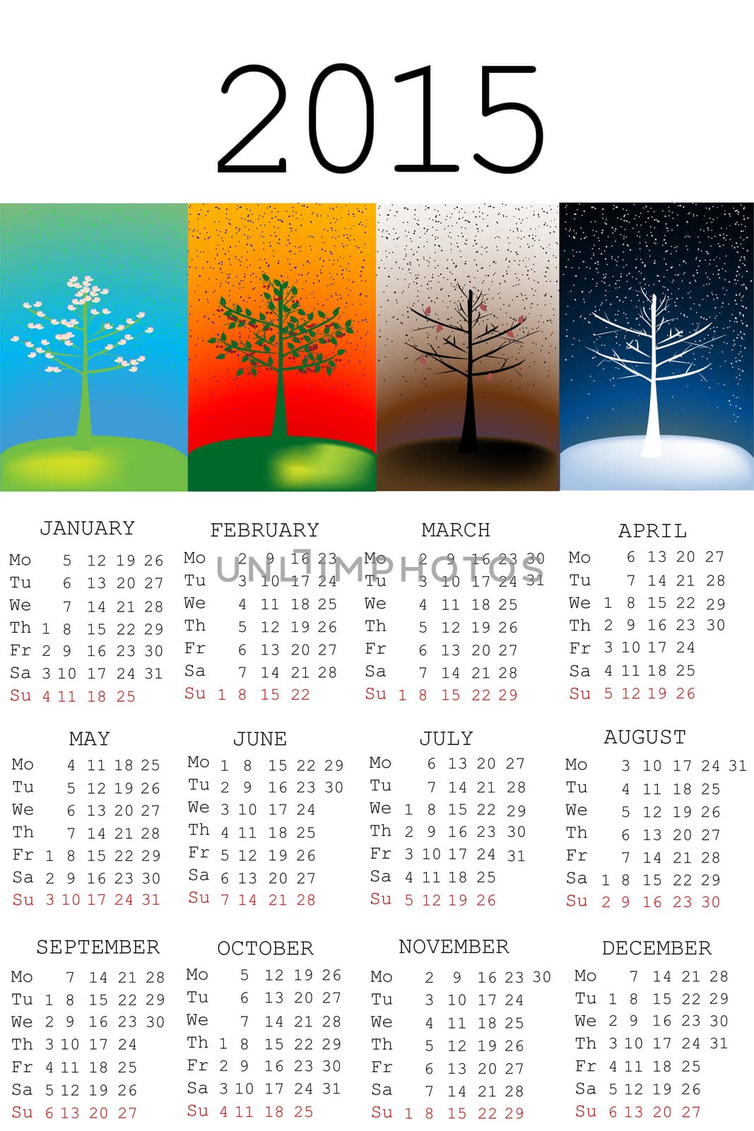 2015 calendar with seasons by hibrida13