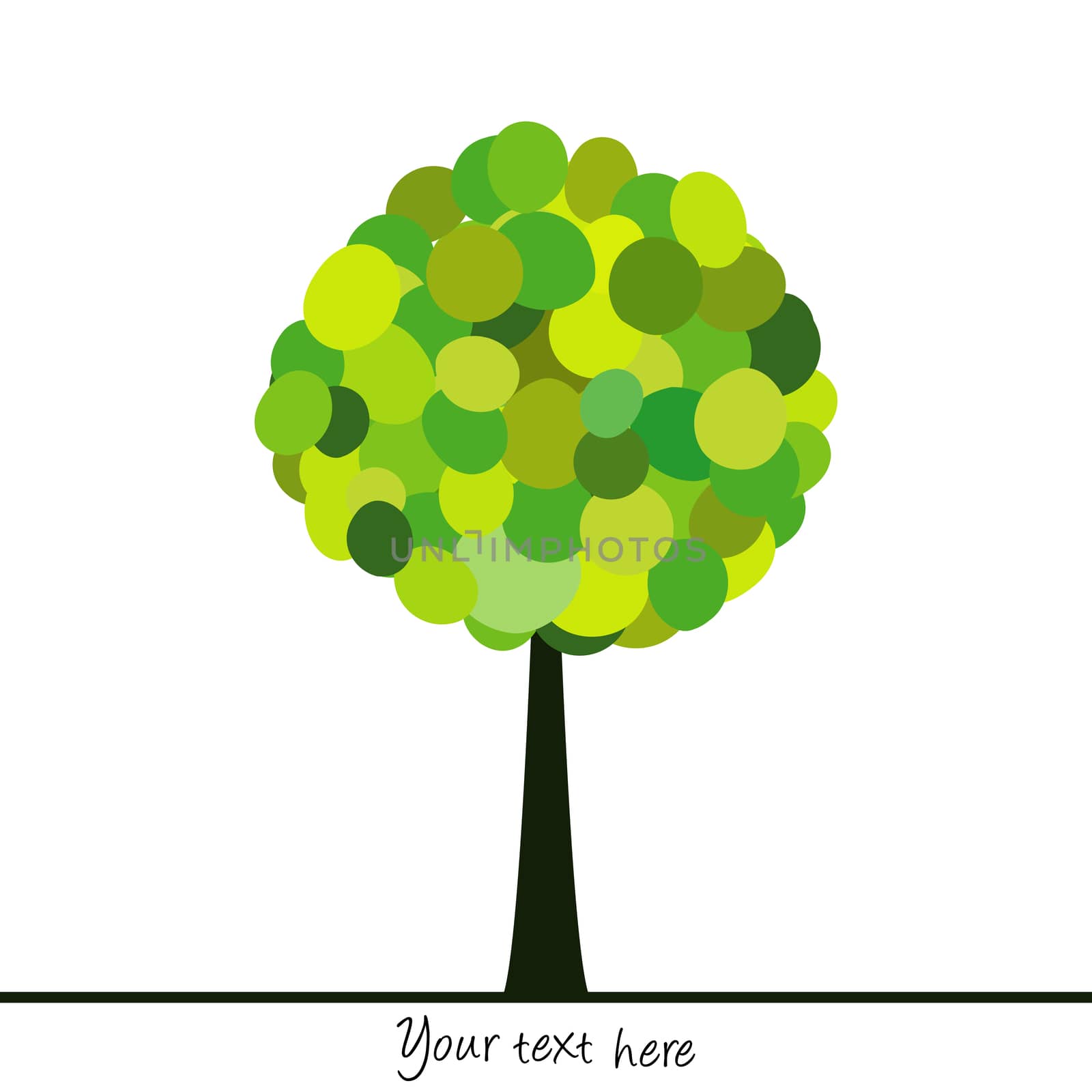 Abstract tree made of green circles by hibrida13