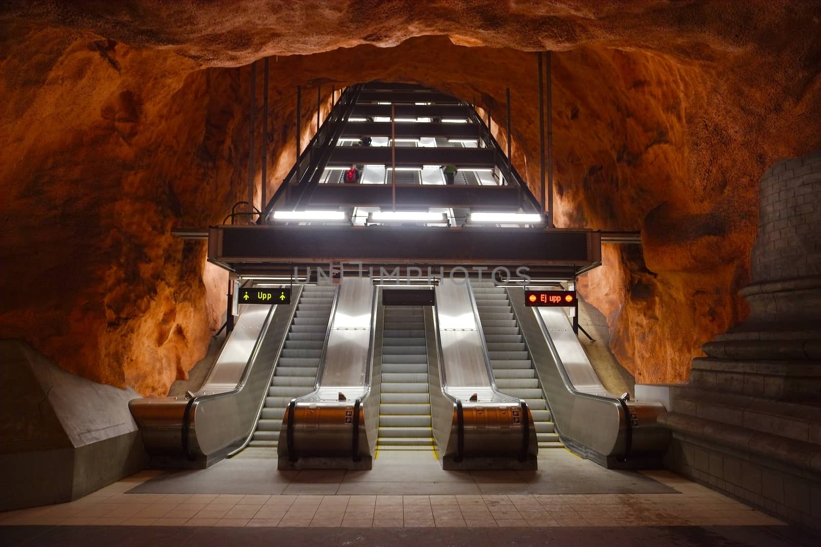 Metro station escalators in Stockholm
