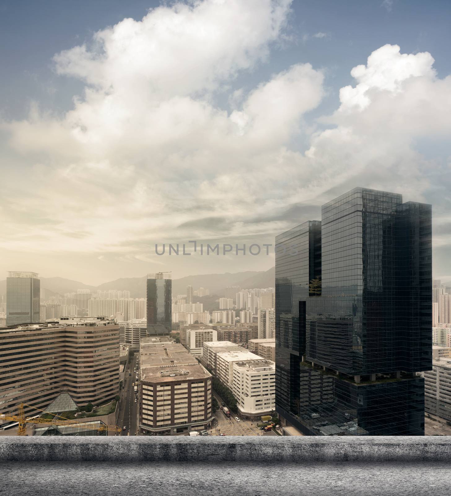 Hong Kong city skyline by elwynn