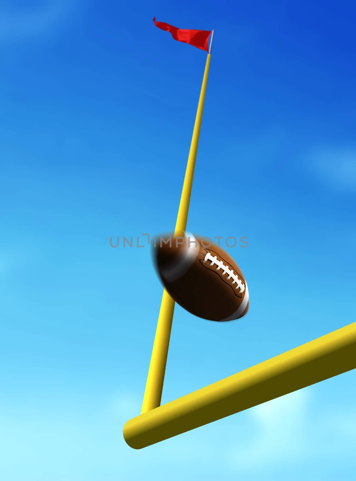Football Ball Over Goal Post by razihusin