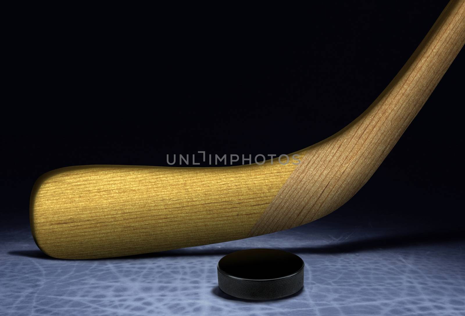 Ice Hockey Stick and Puck