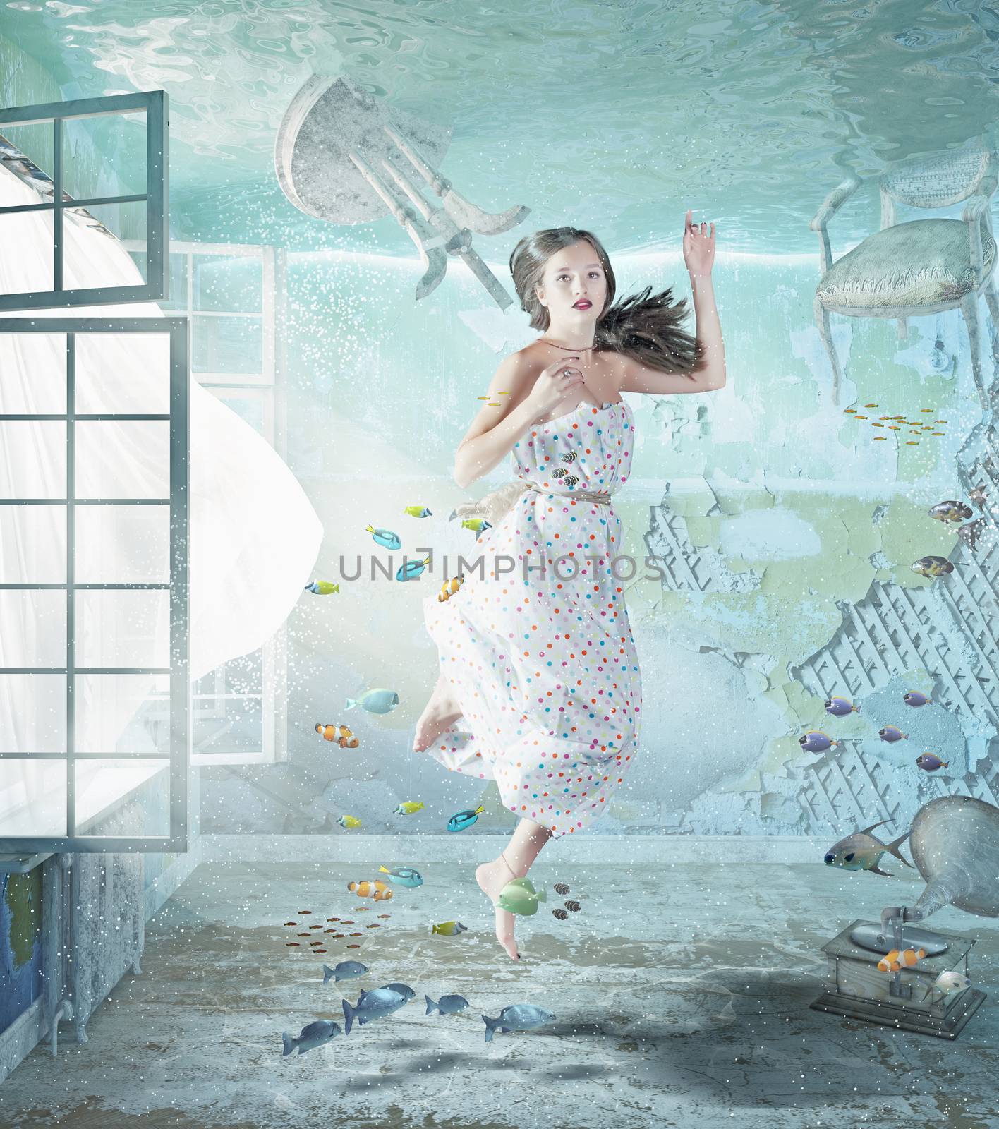 girl underwater by vicnt
