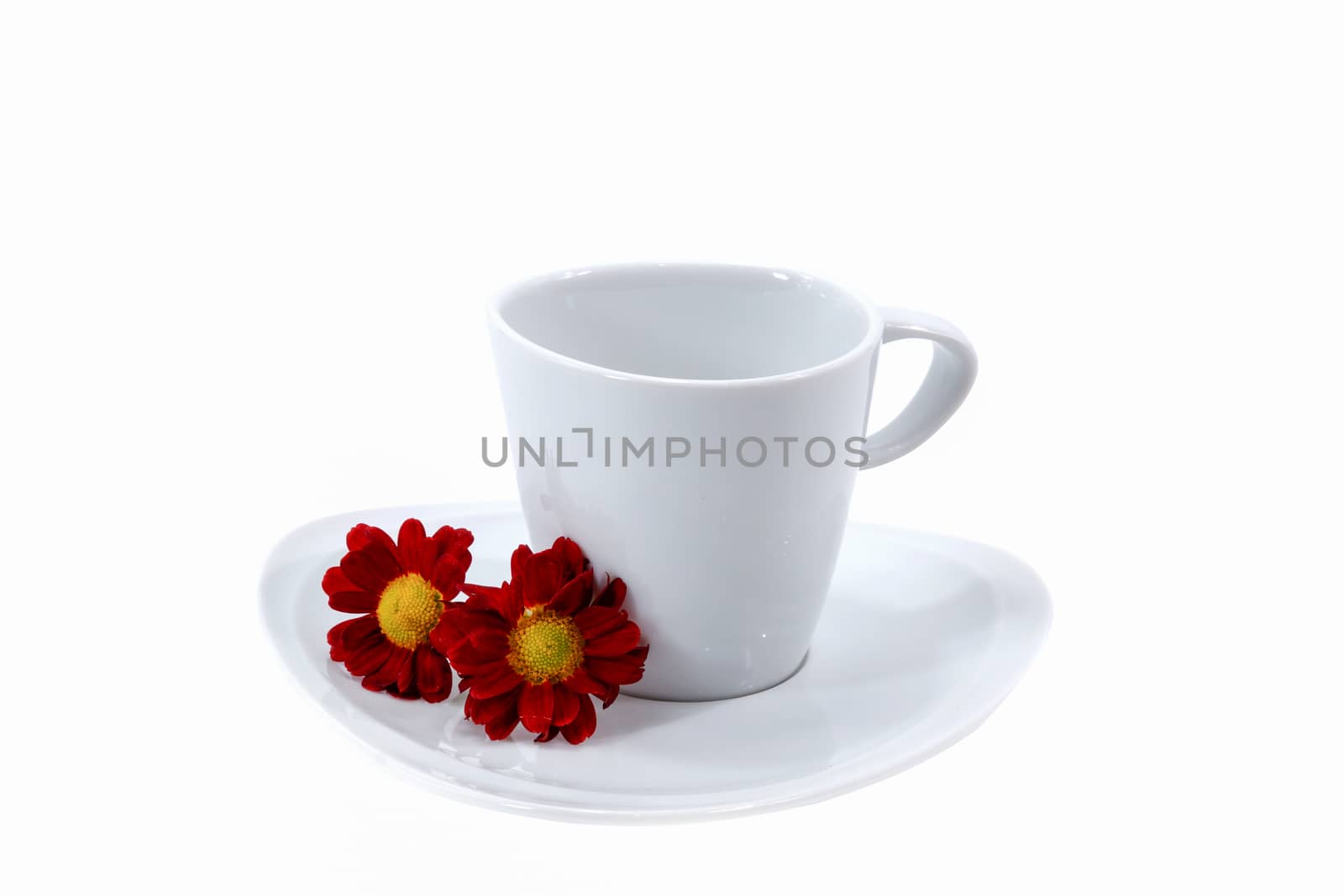 cup of coffee and red flower by Noppharat_th