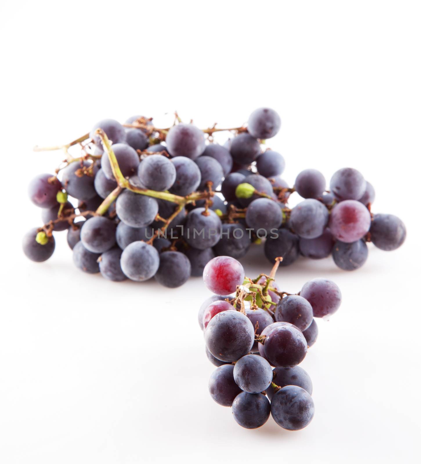 Black grape isolated over a white background