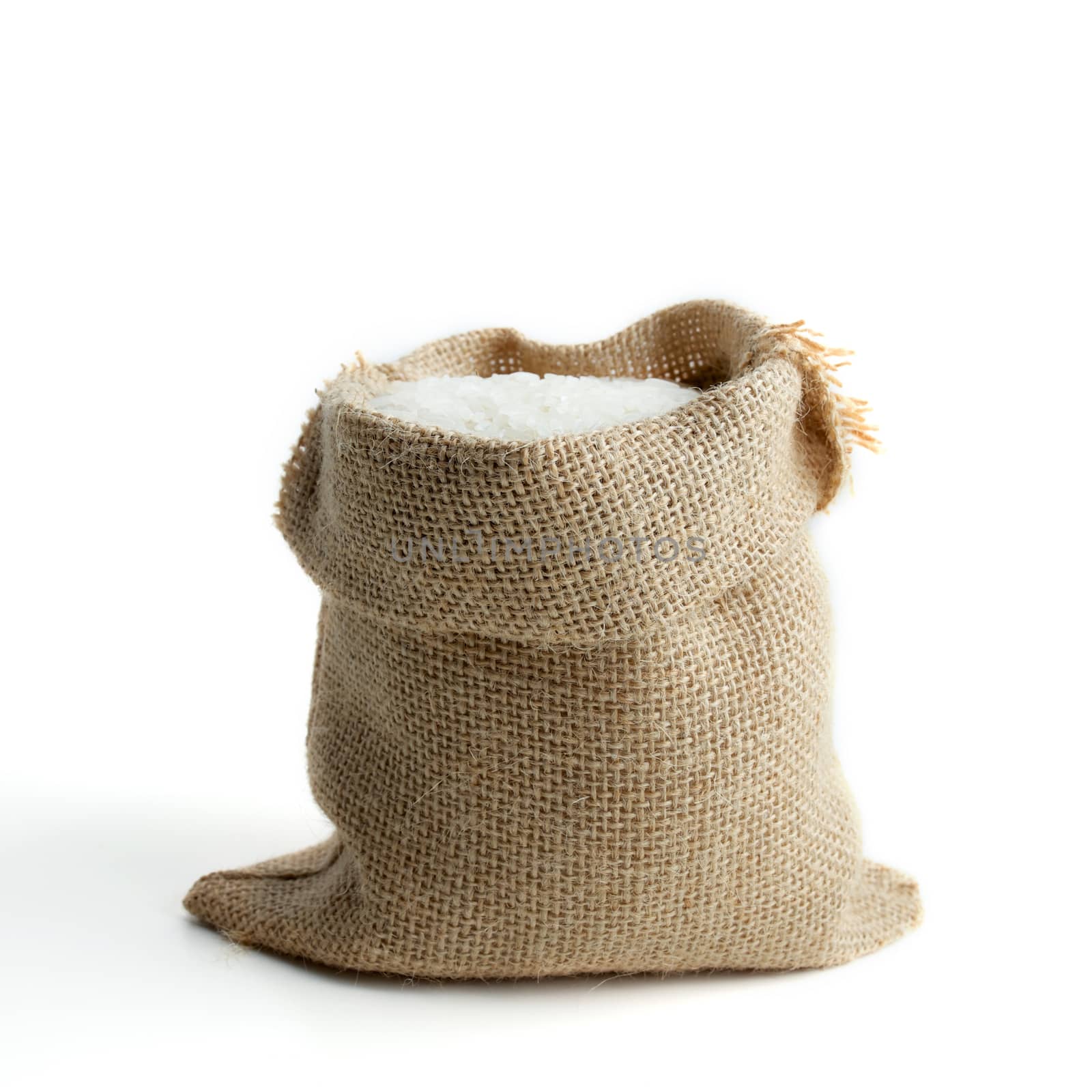 rice in burlap sack by antpkr