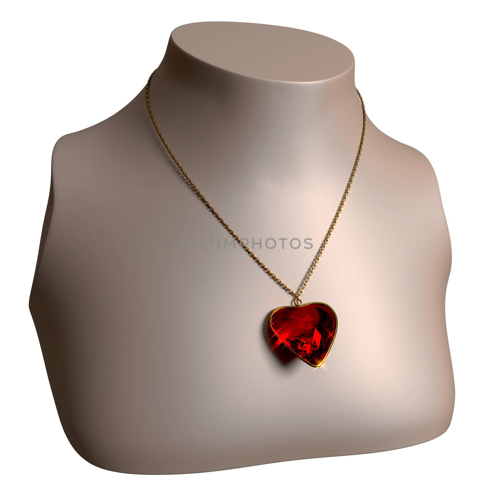 Ruby Necklace on bust stand by dengess