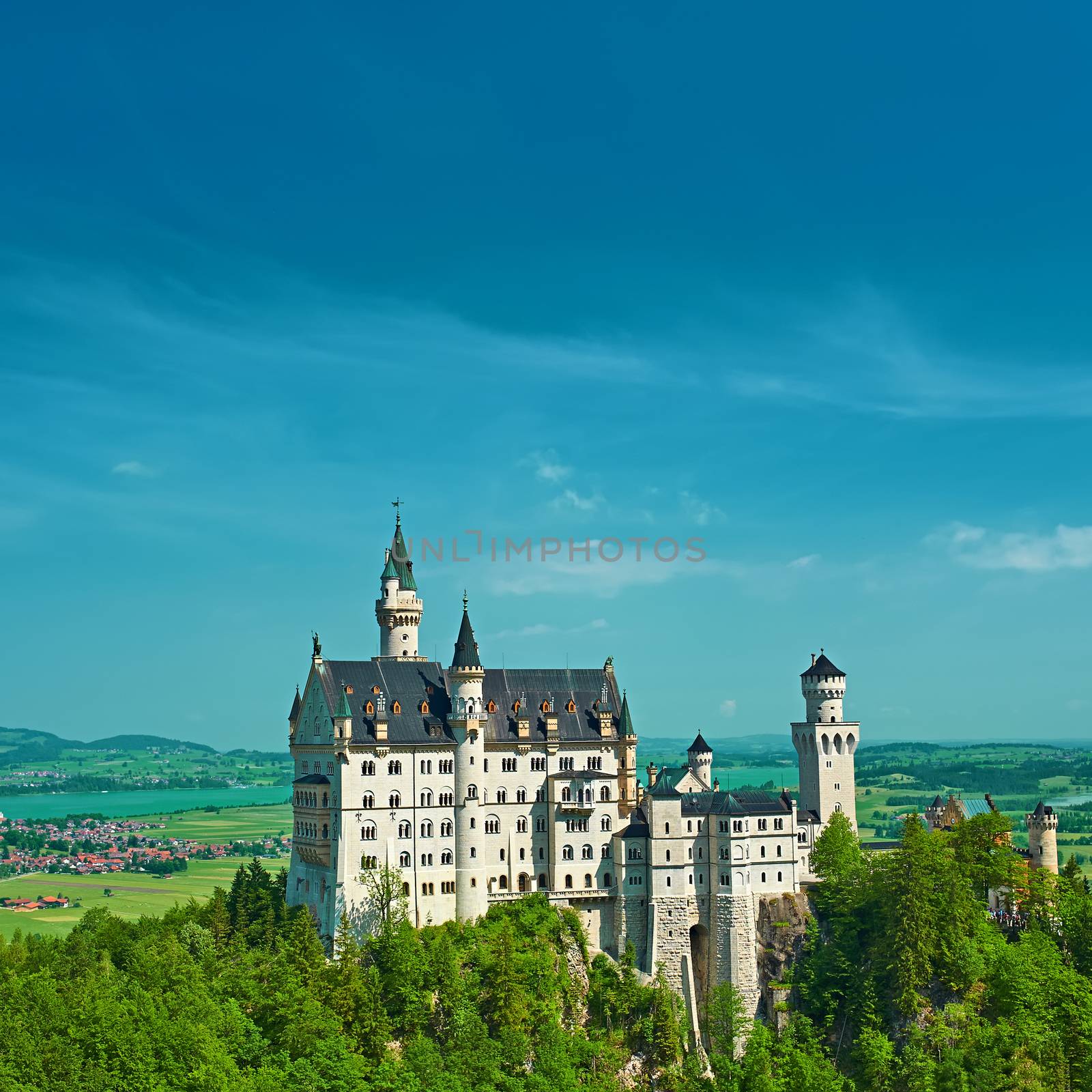 The castle of Neuschwanstein in Bavaria, Germany.