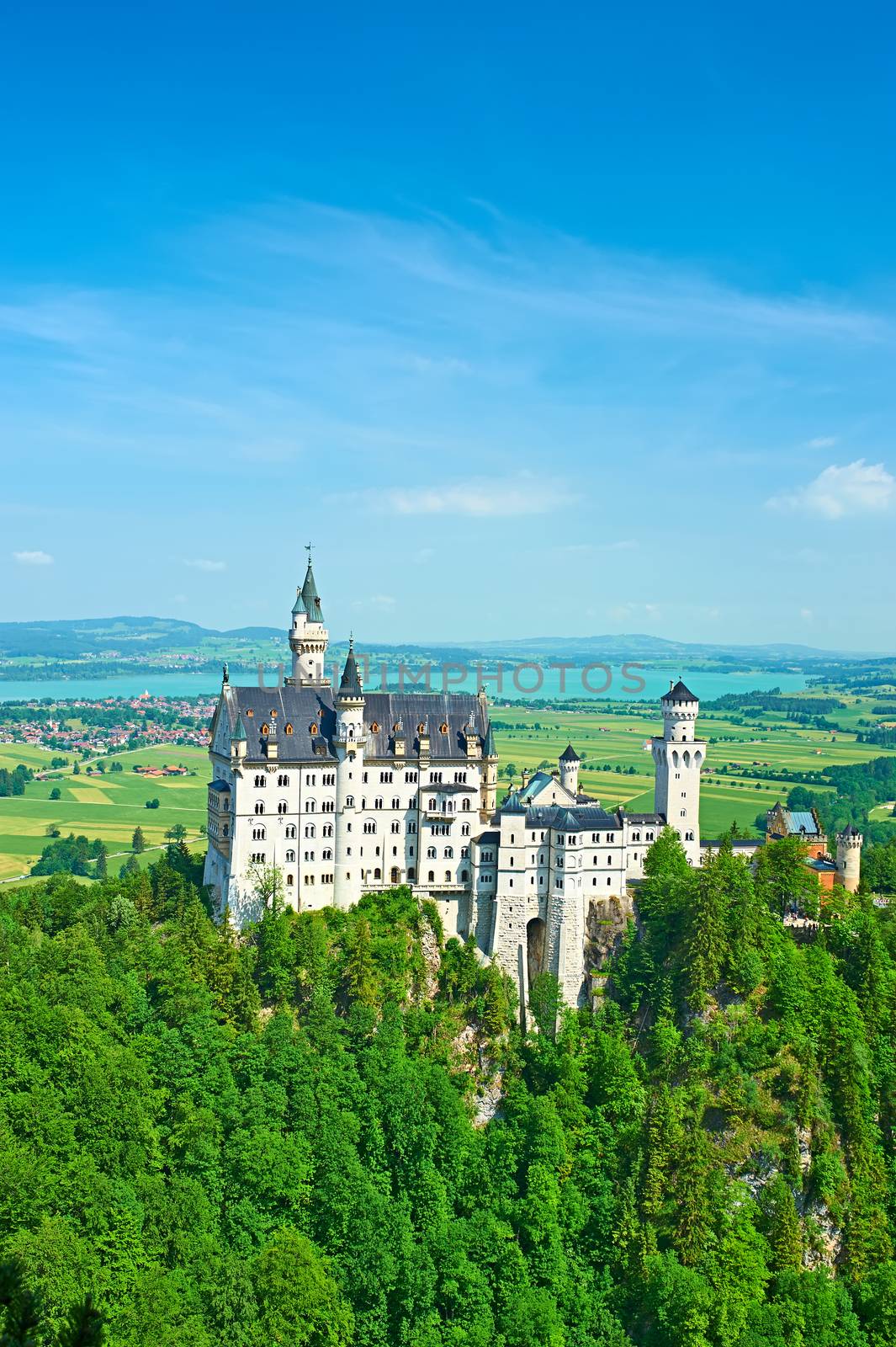 The castle of Neuschwanstein in Bavaria, Germany.