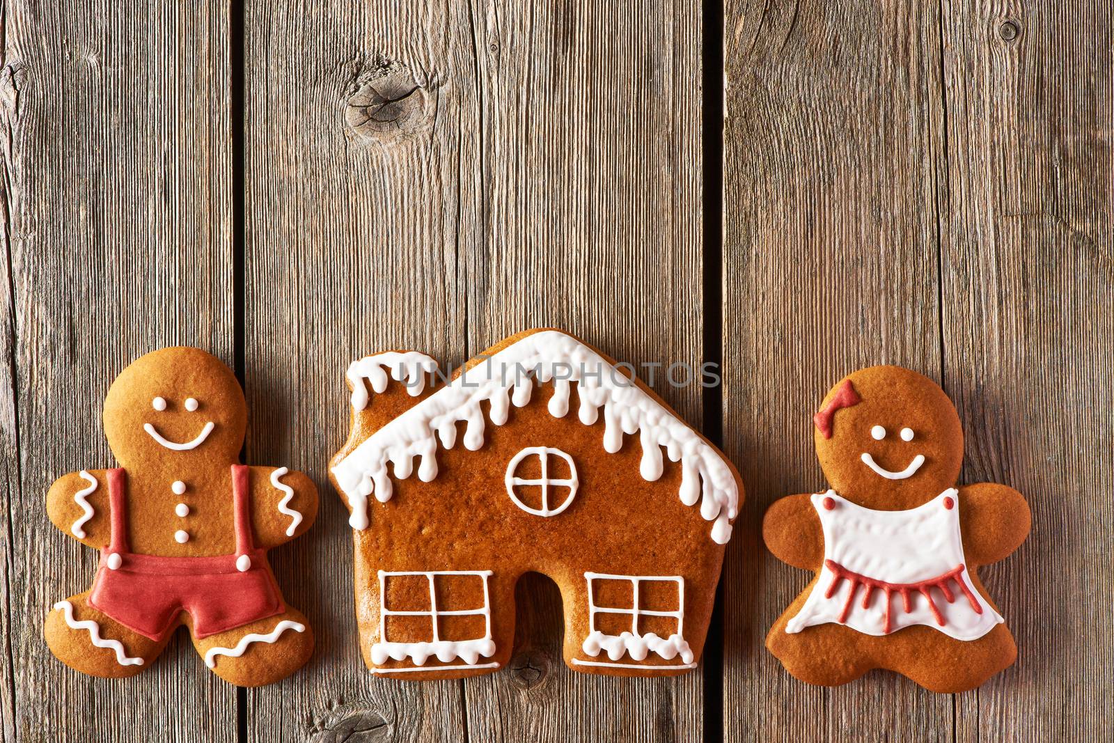Christmas gingerbread couple and house cookies by haveseen
