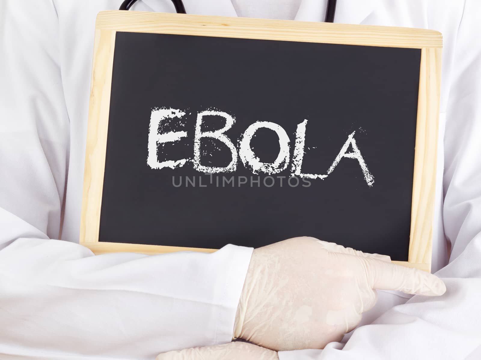 Doctor shows information: Ebola by gwolters