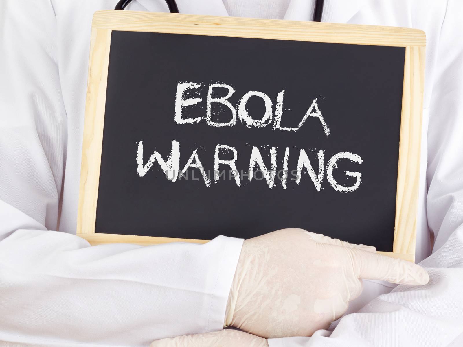 Doctor shows information: Ebola warning