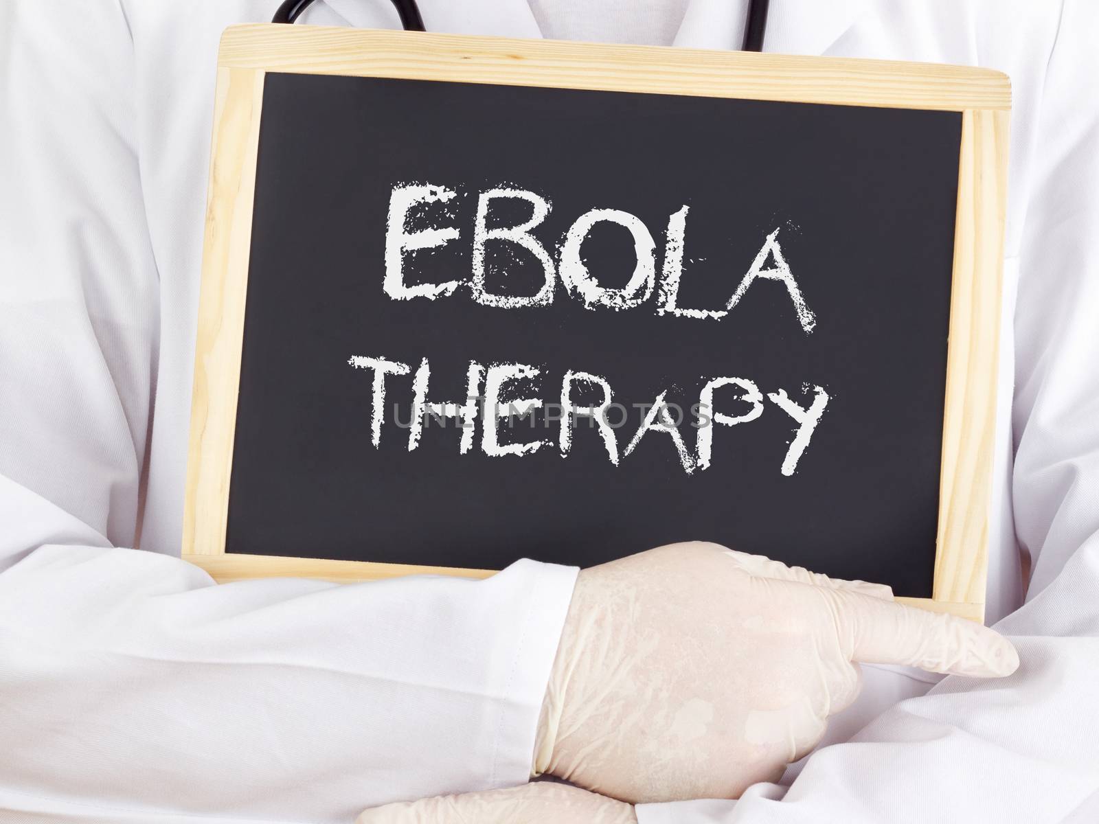 Doctor shows information: Ebola therapy by gwolters