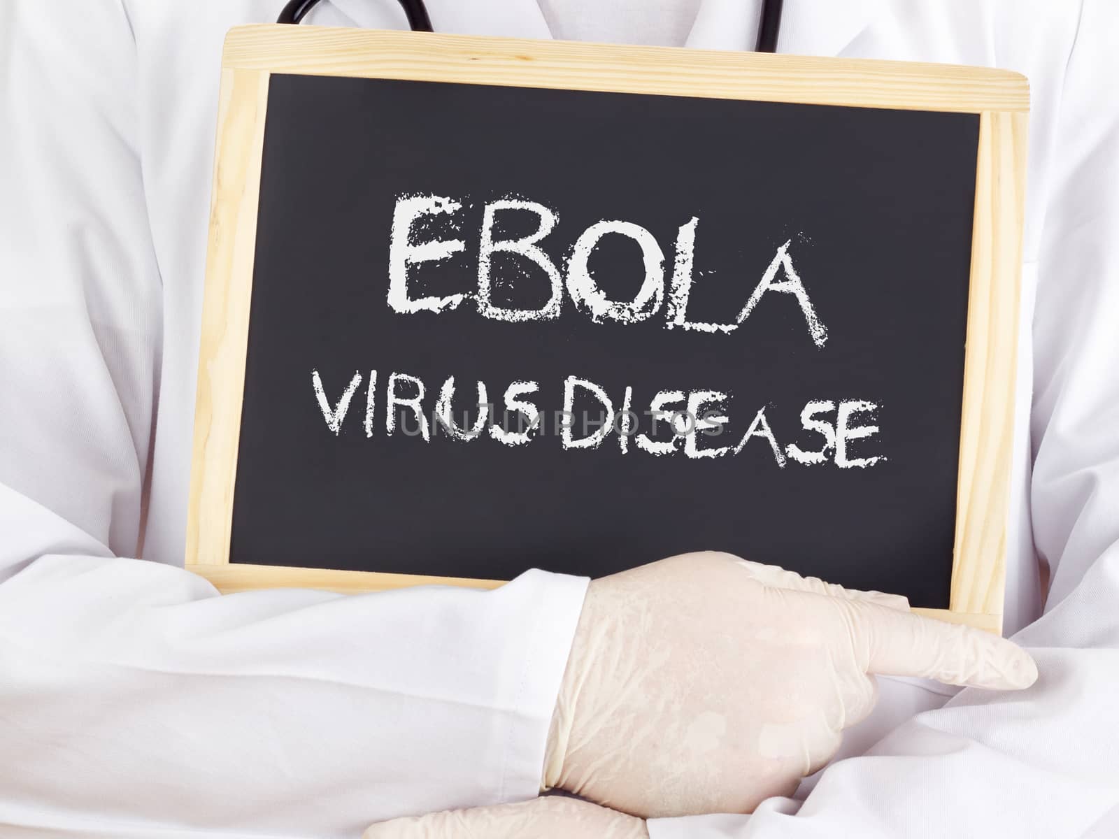 Doctor shows information: Ebola virus disease
