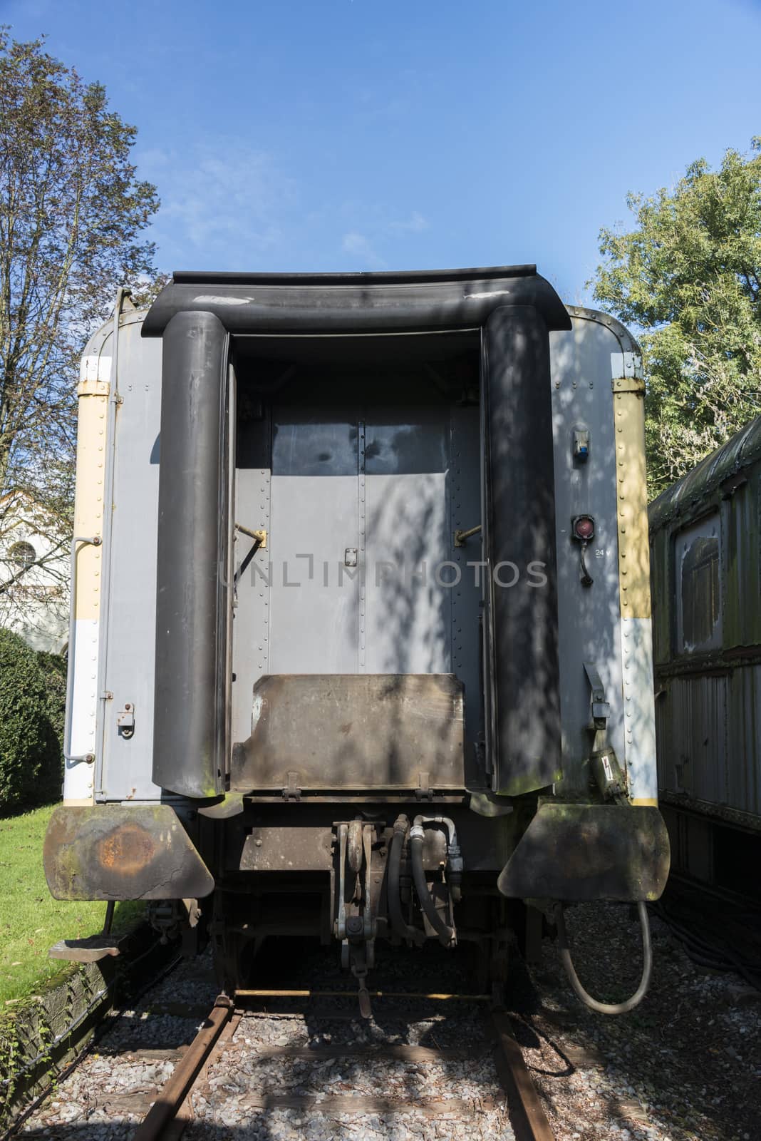 old rusted train at trainstation hombourg in belgium