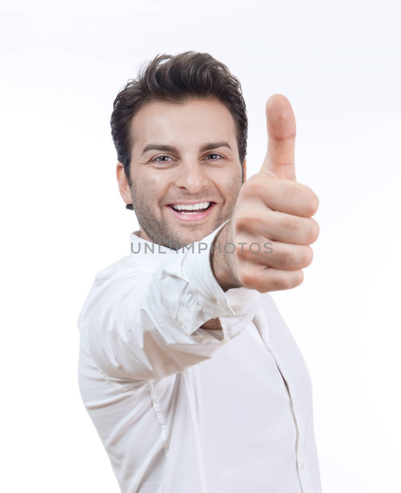 man showing thumb up by courtyardpix