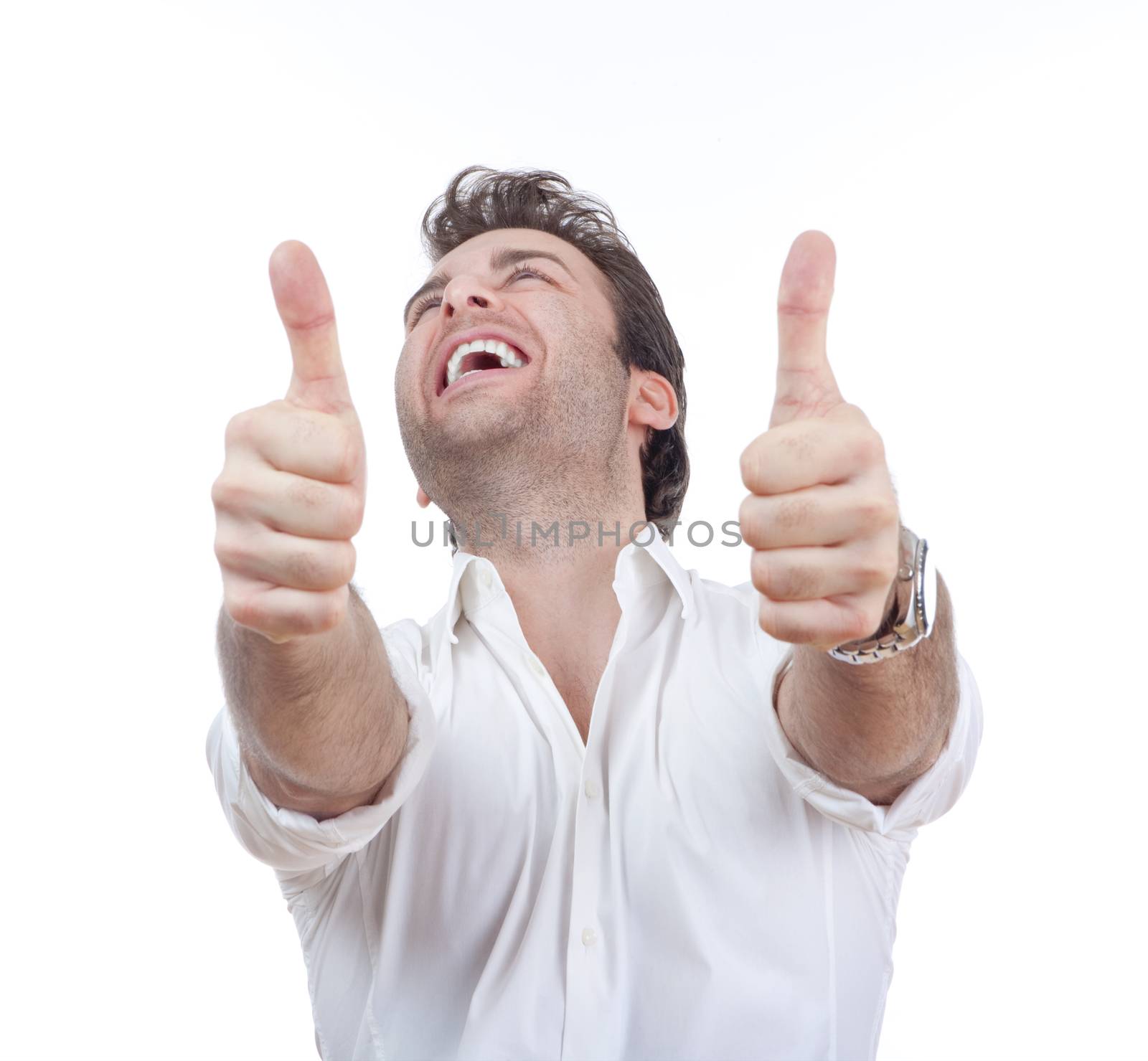 man showing both thumbs up by courtyardpix