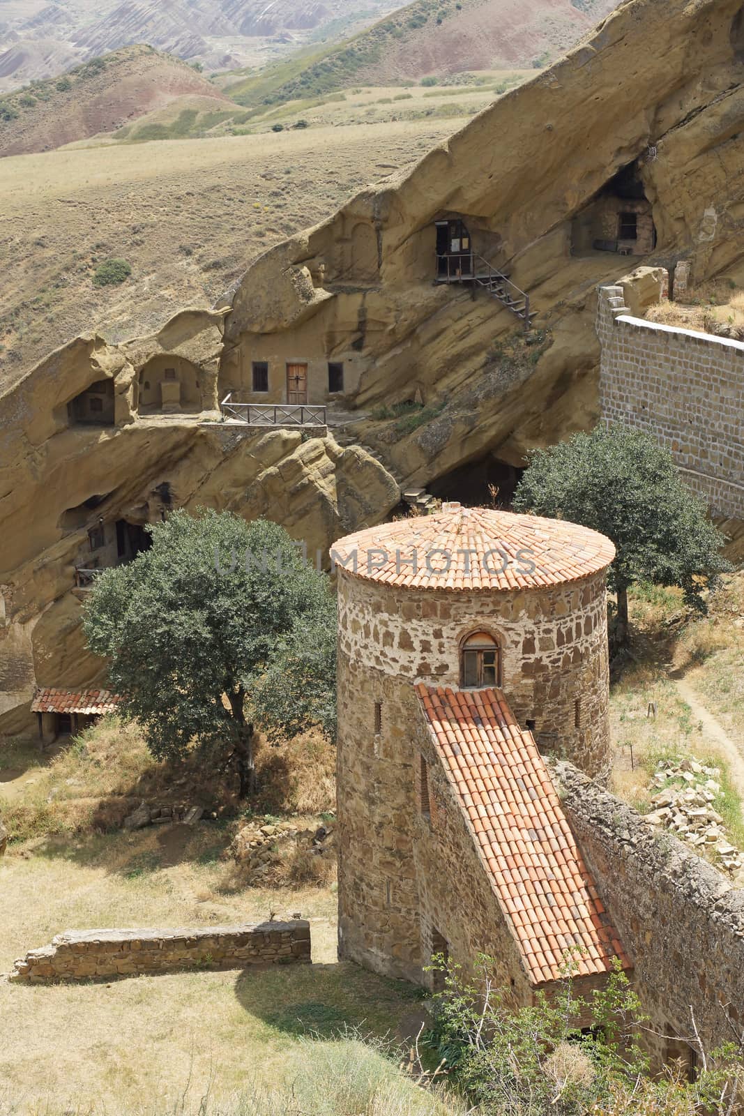 DAVID GAREDJI, GEORGIA - JULY 3, 2014: Panorama of the Cave Monastery David Garedji, one of the highlights of Kakheti on July 3, 2014 in Georgia, Europe