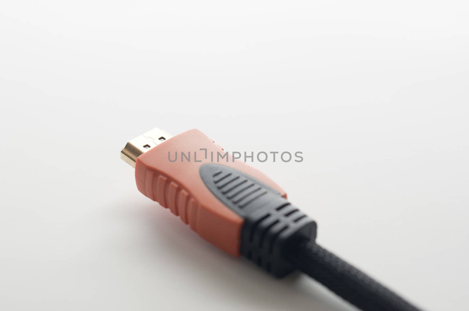 HDMI cable on white background